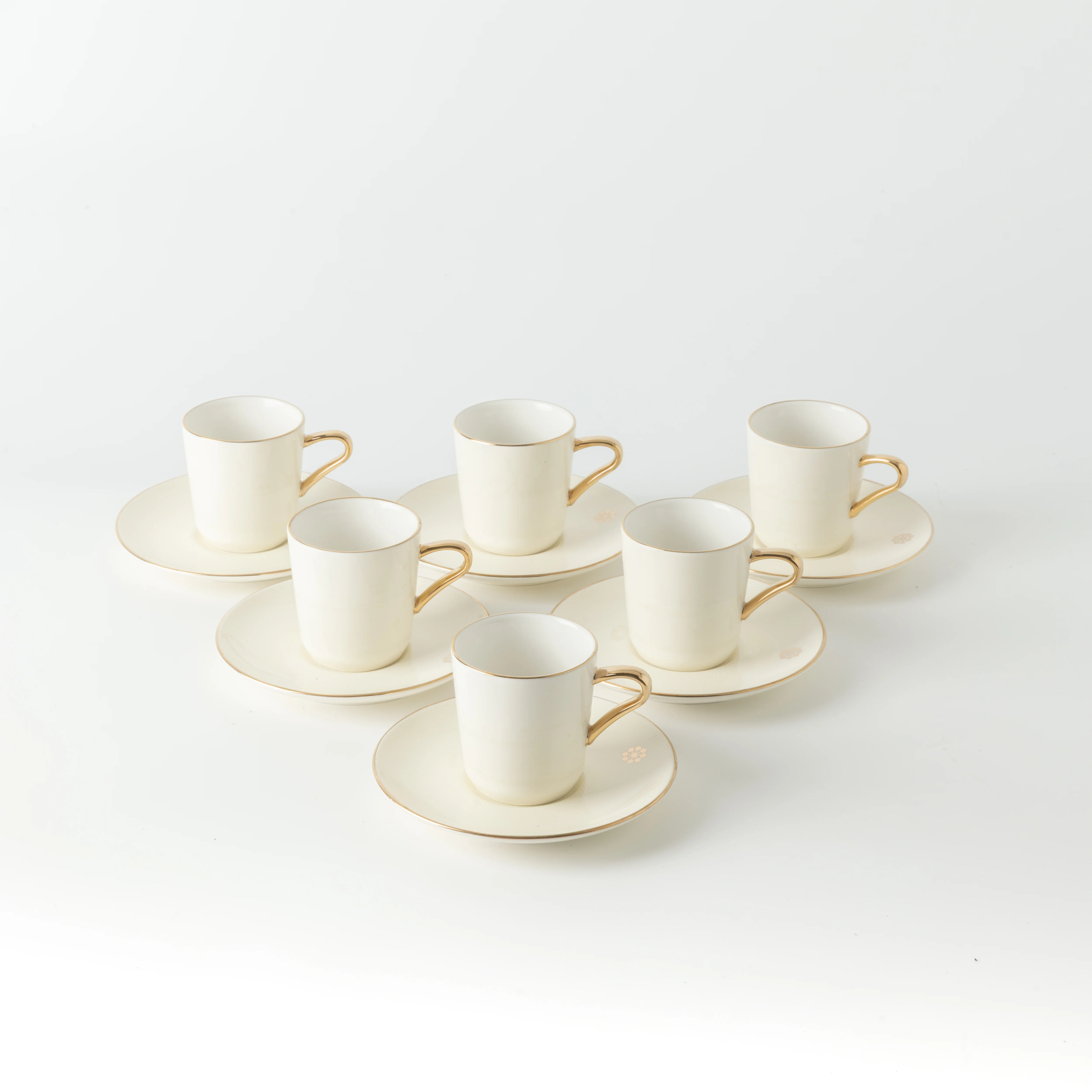 Mirral - Espresso/Turkish Coffee Set (12-Pc) - White & Gold - Image 4