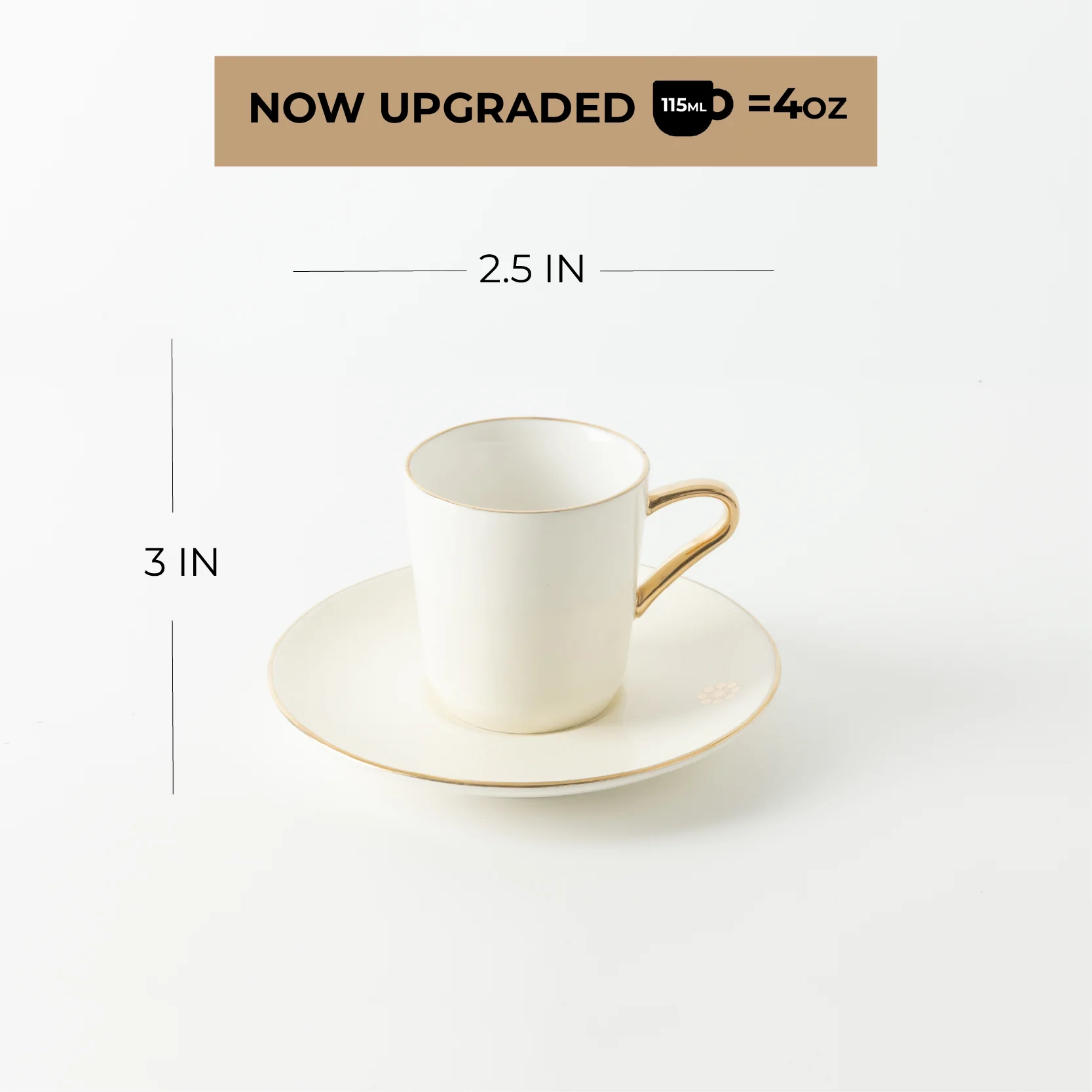 Mirral - Espresso/Turkish Coffee Set (12-Pc) - White & Gold - Image 8