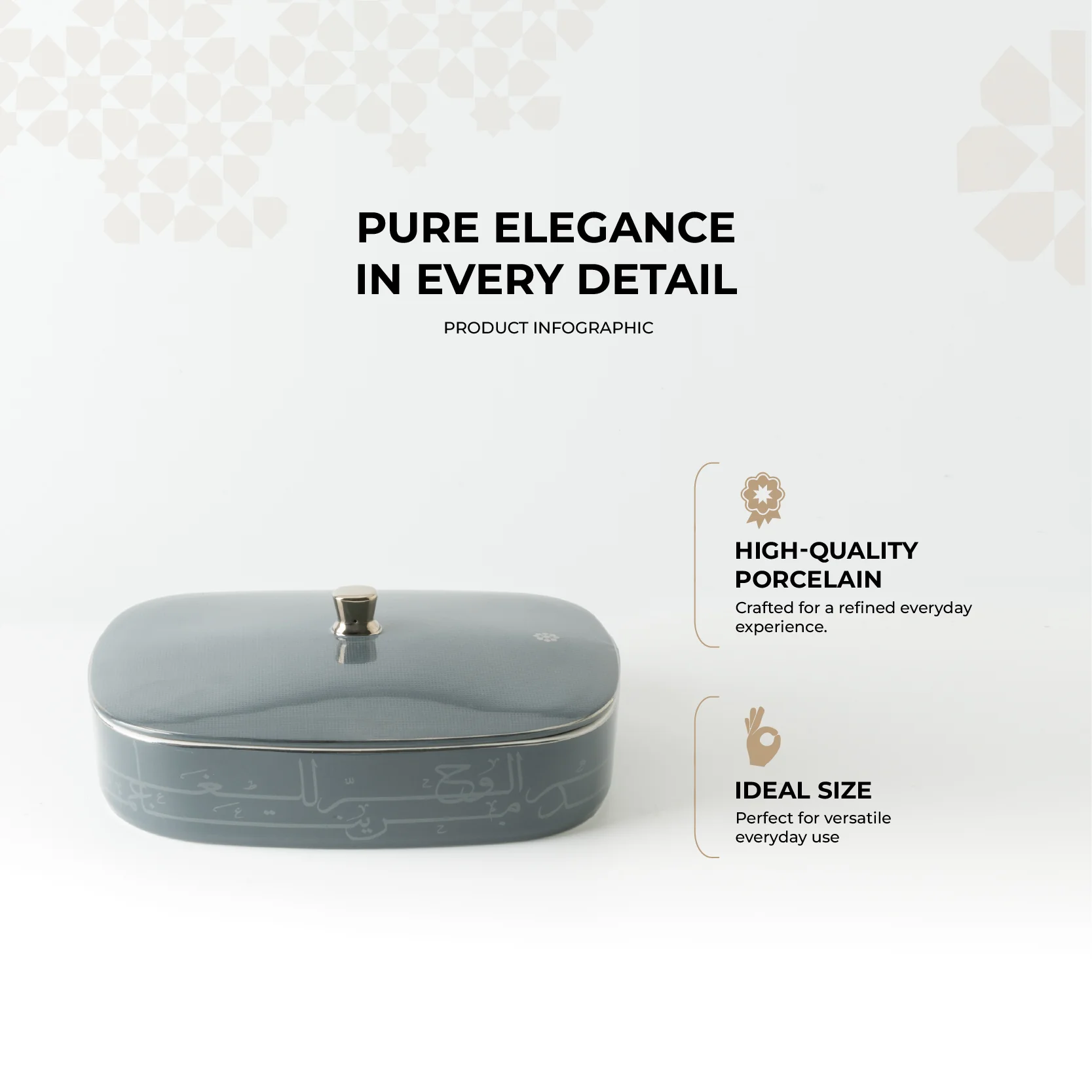 Mirral - Large Decorative Canister - Dark Blue & Silver - Image 2