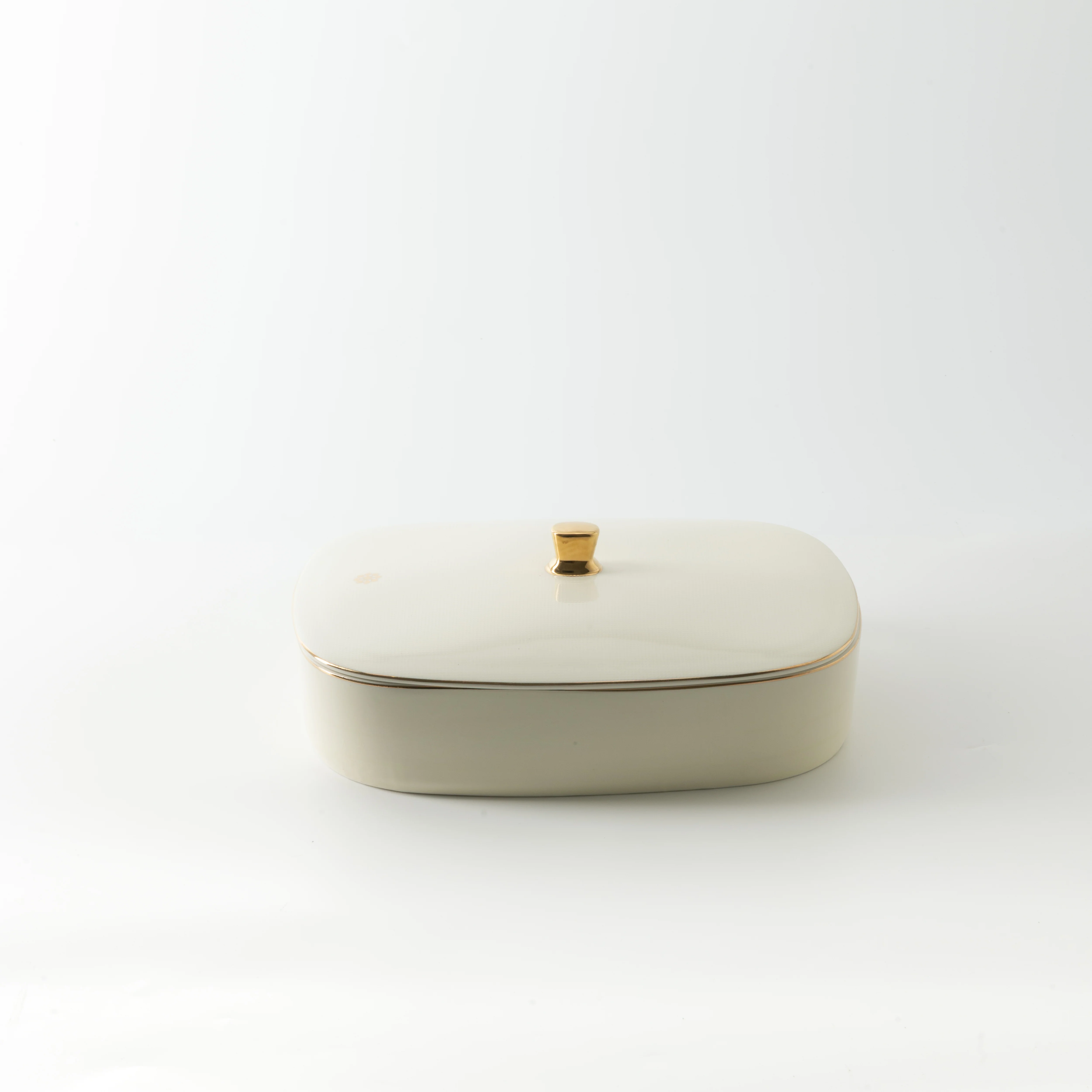 Mirral - Large Decorative Canister - White & Gold - Image 5
