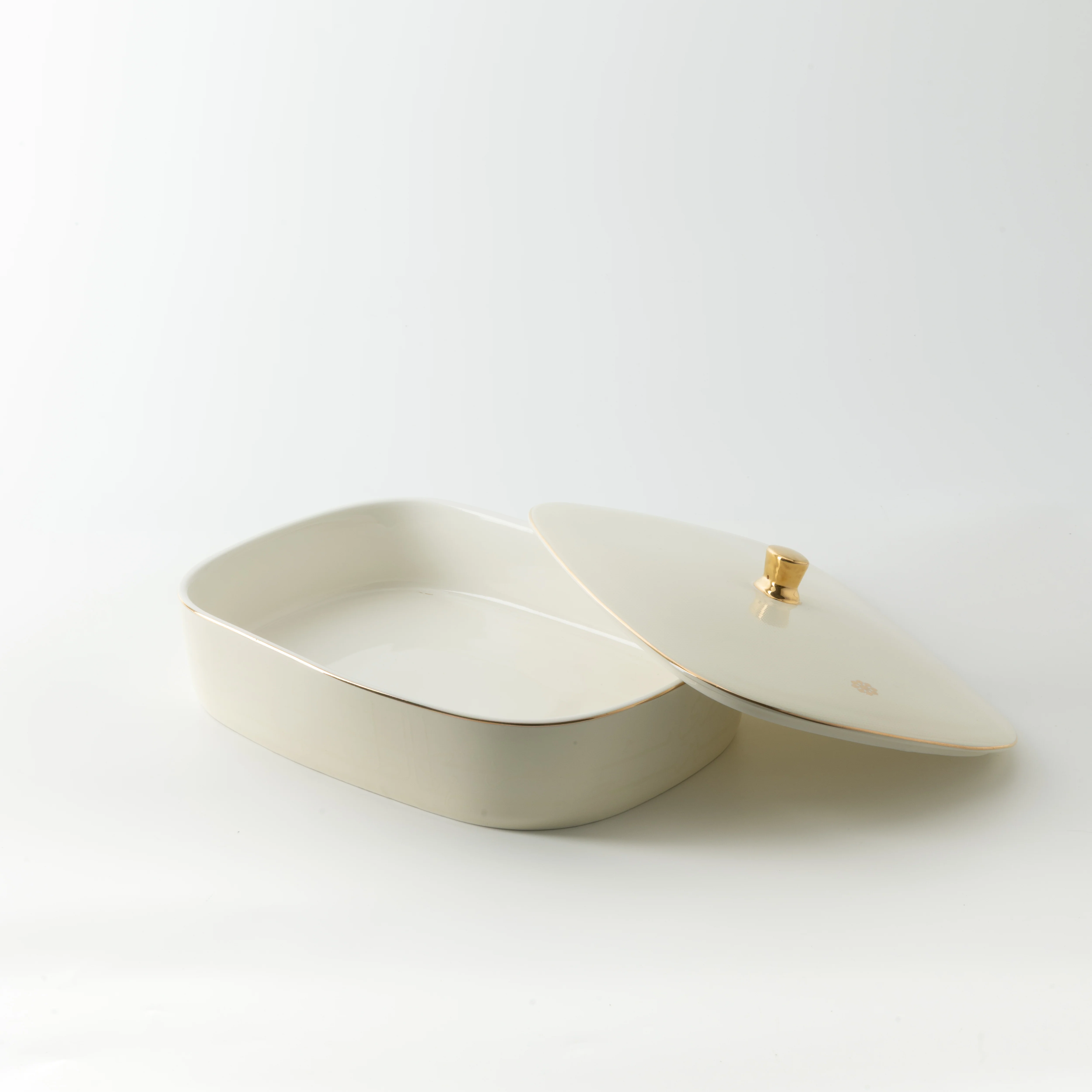 Mirral - Large Decorative Canister - White & Gold - Image 6