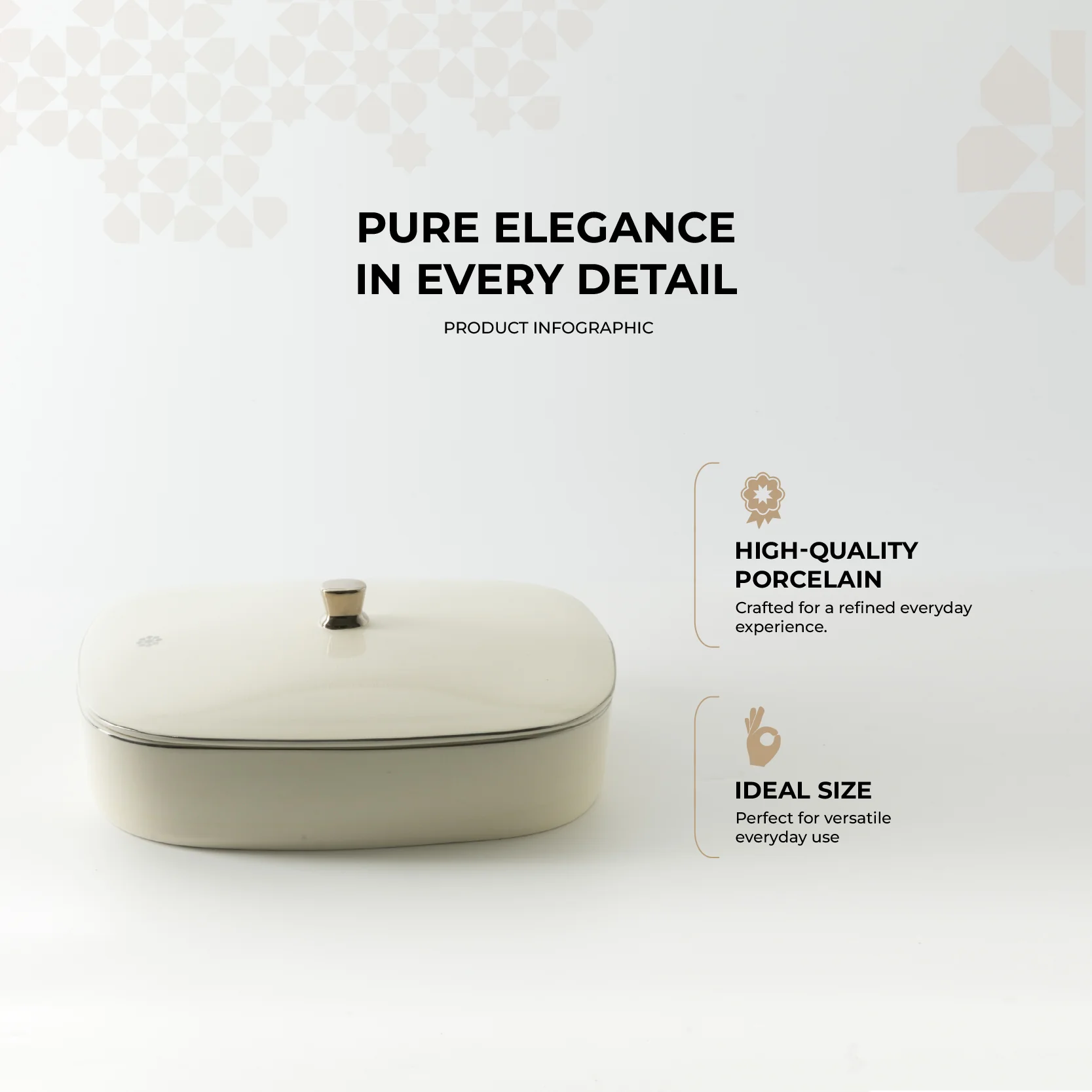 Mirral - Large Decorative Canister - White & Silver - Image 2