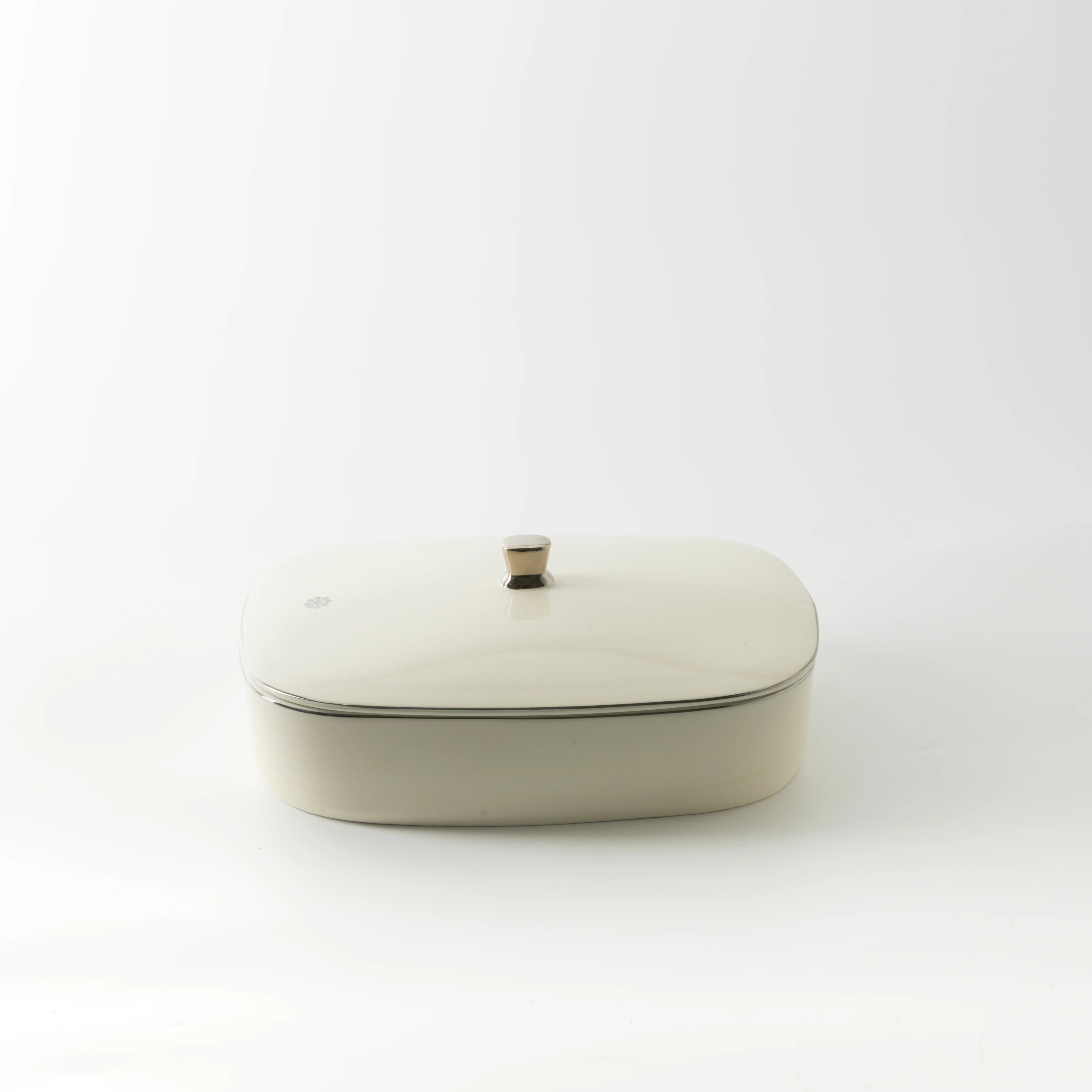 Mirral - Large Decorative Canister - White & Silver - Image 3
