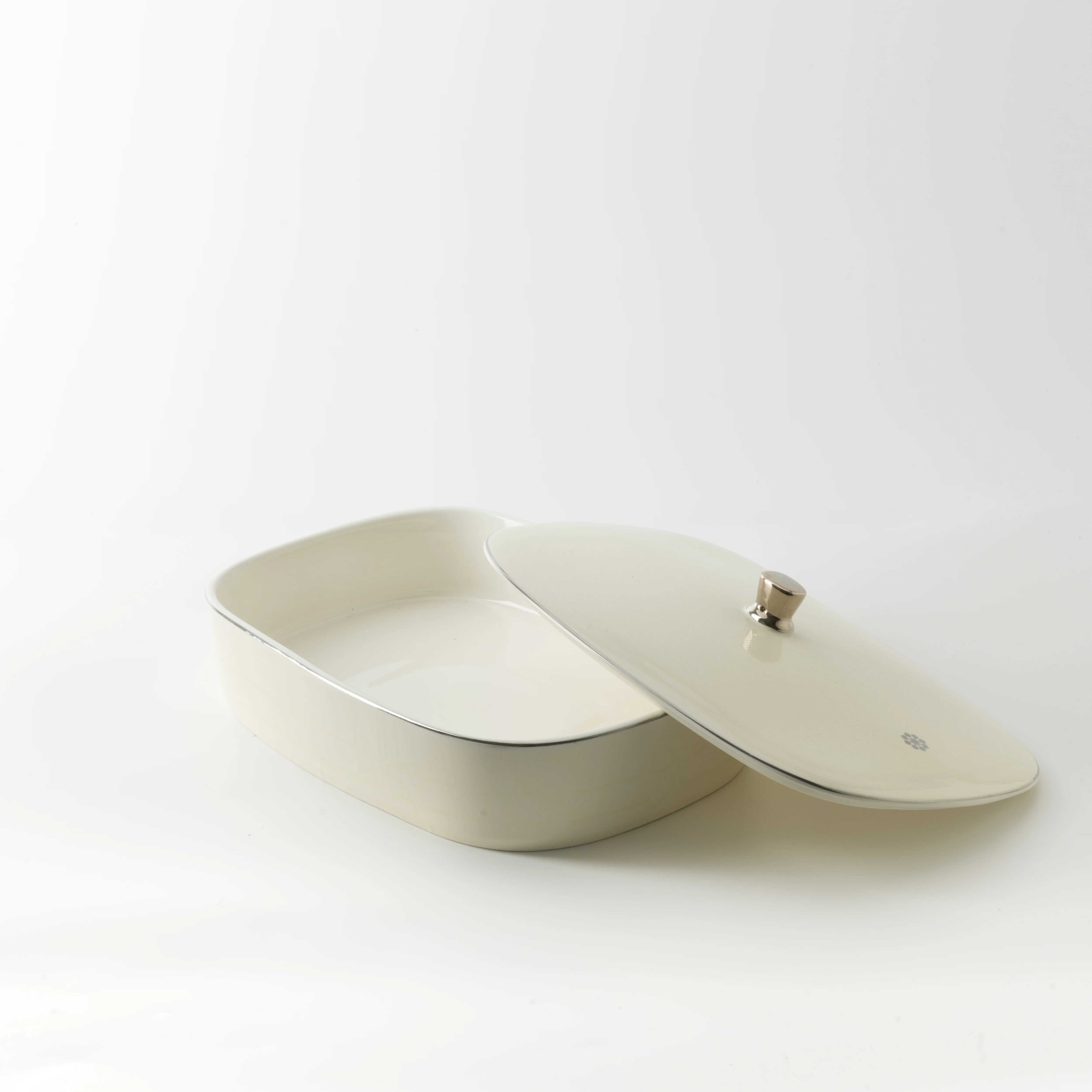 Mirral - Large Decorative Canister - White & Silver - Image 5