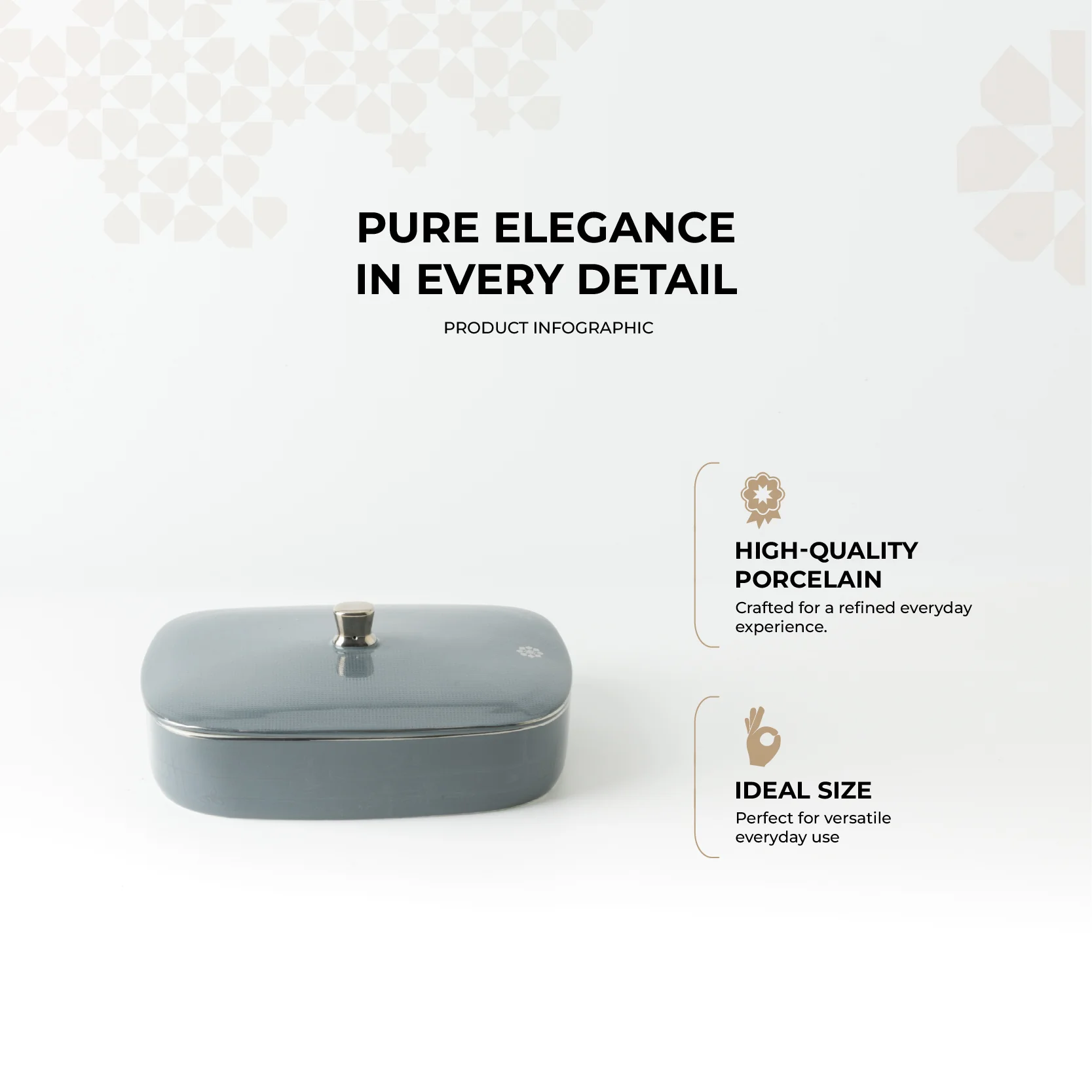 Mirral - Medium Decorative Canister - Dark Blue & Silver - Image 2