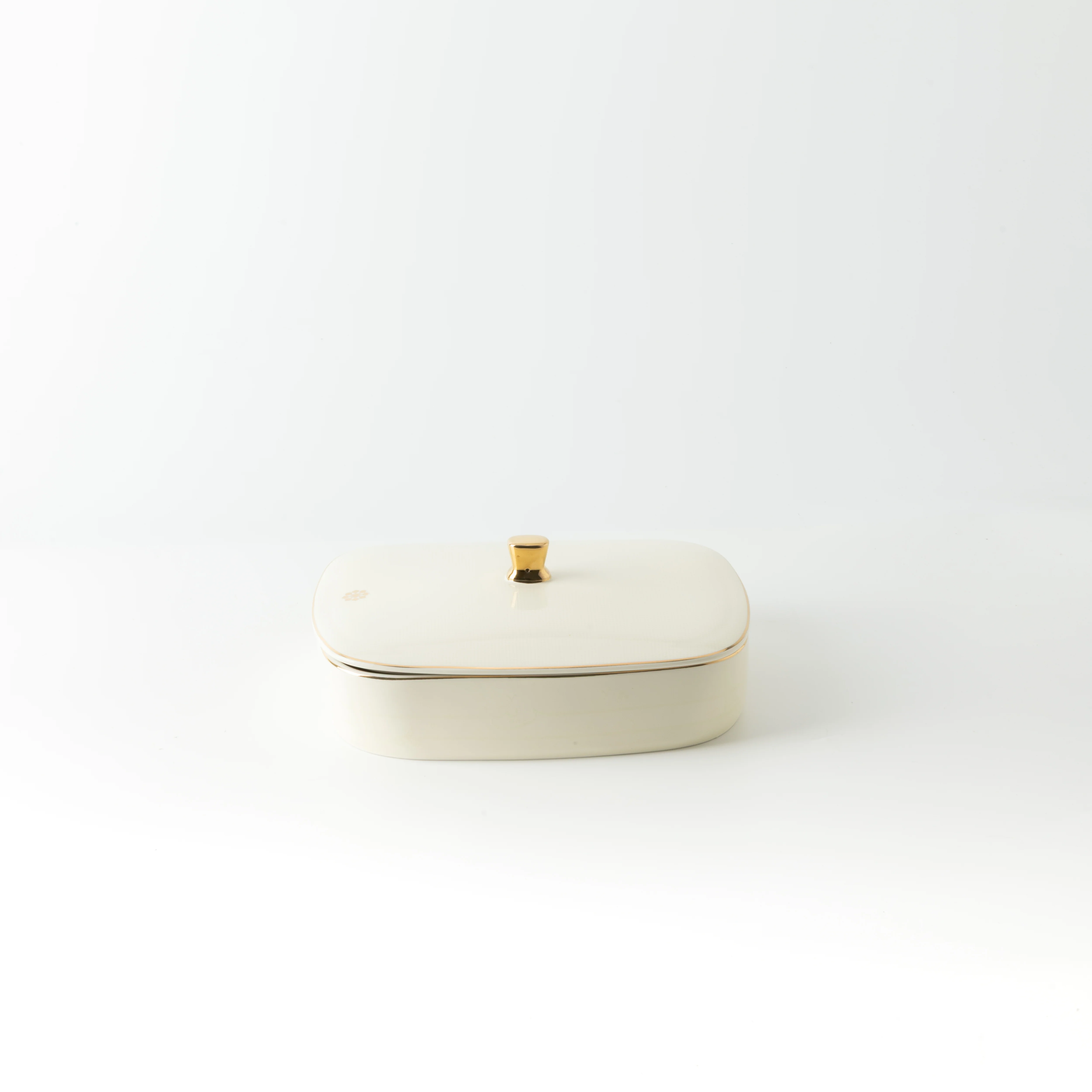 Mirral - Medium Decorative Canister - White & Gold - Image 5