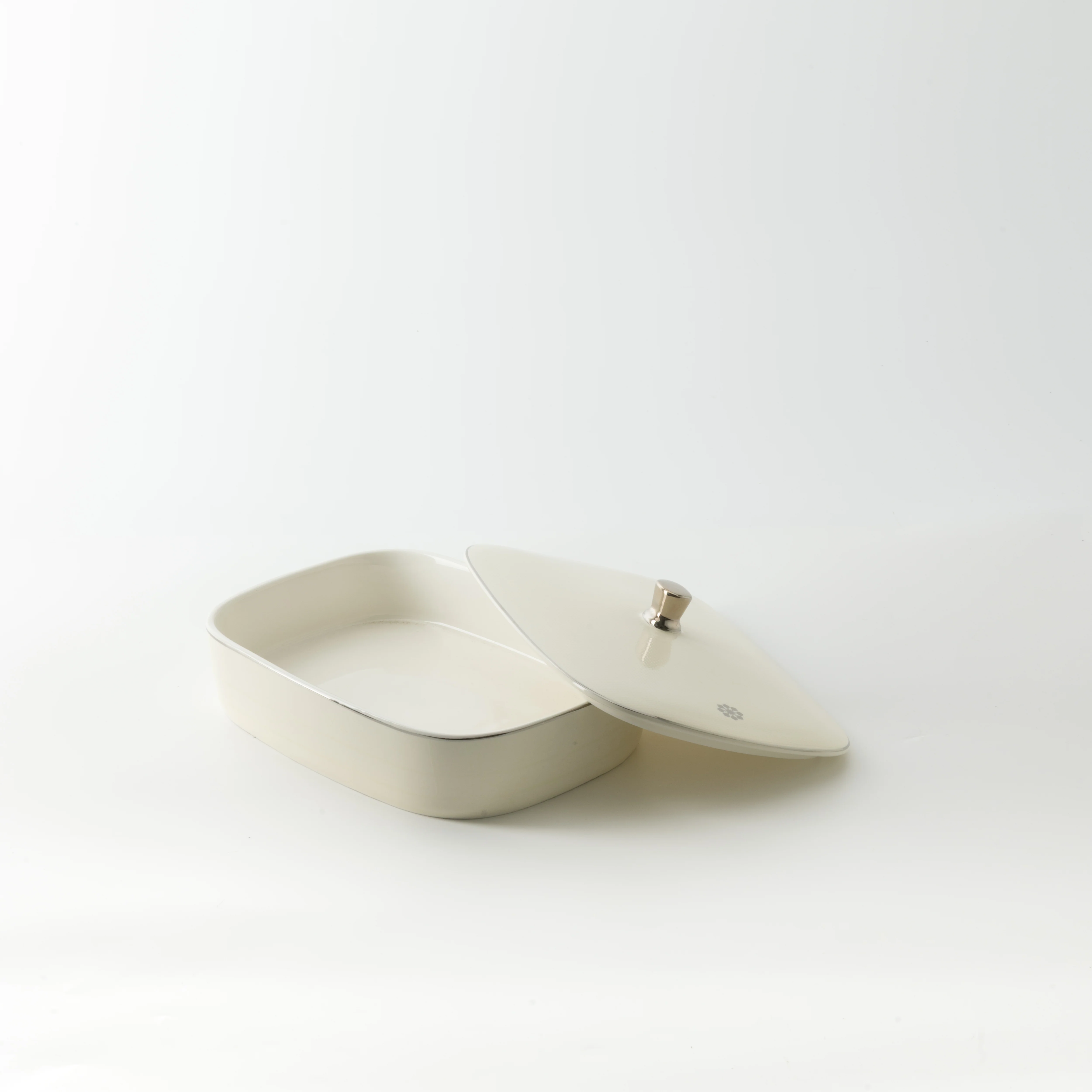 Mirral - Medium Decorative Canister - White & Silver - Image 6