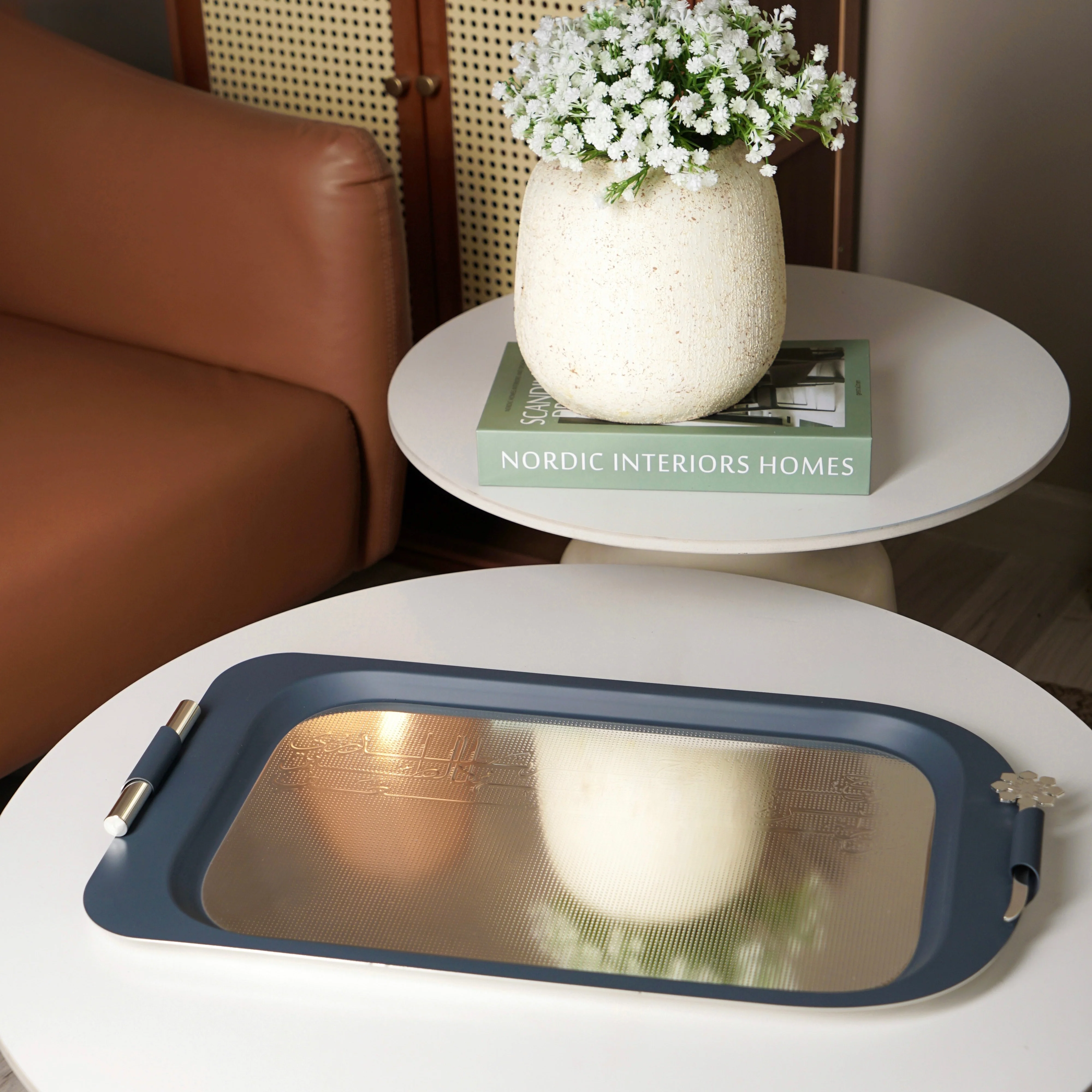 Mirral - Serving Tray - Dark Blue & Silver - Image 5