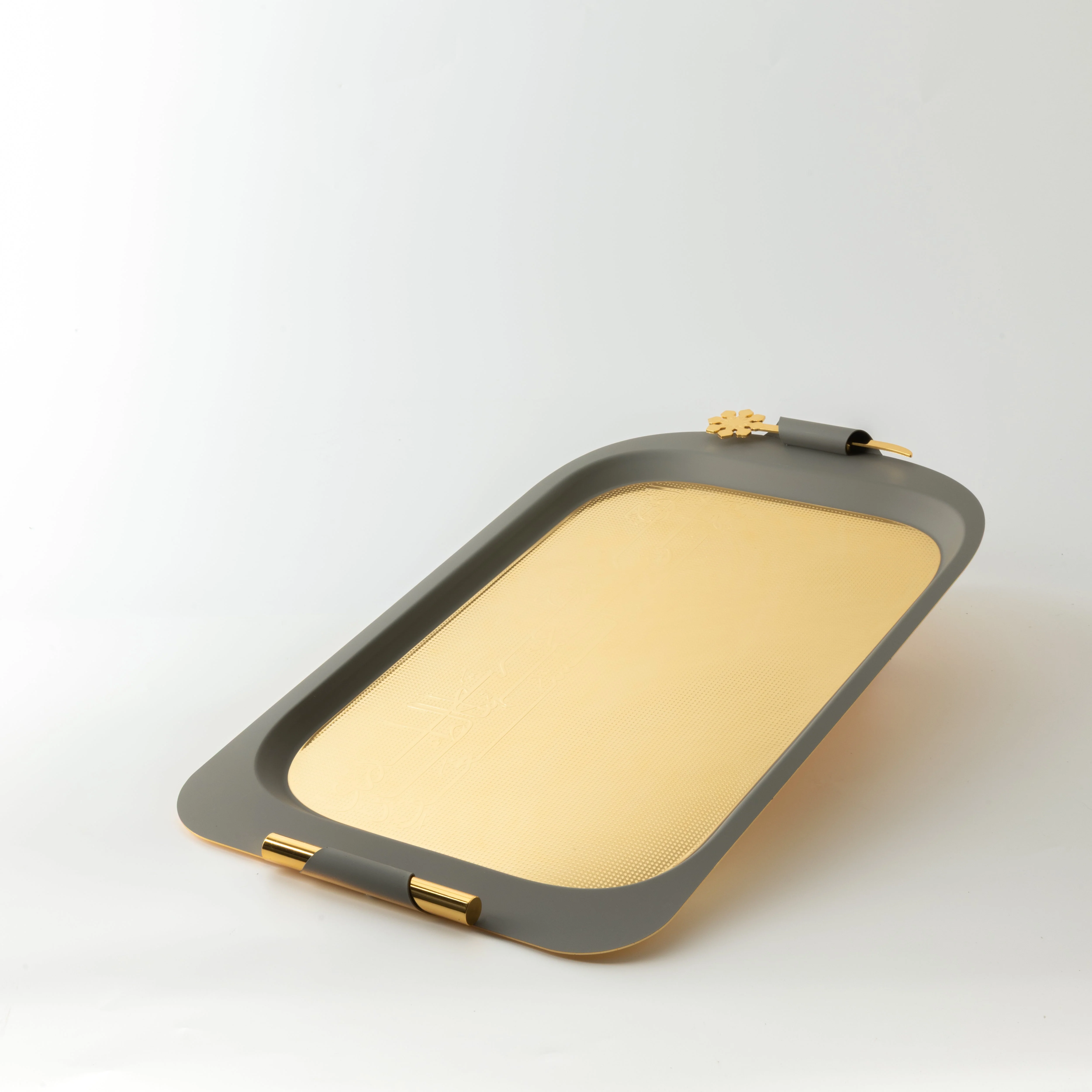 Mirral - Serving Tray - Grey & Gold - Image 3