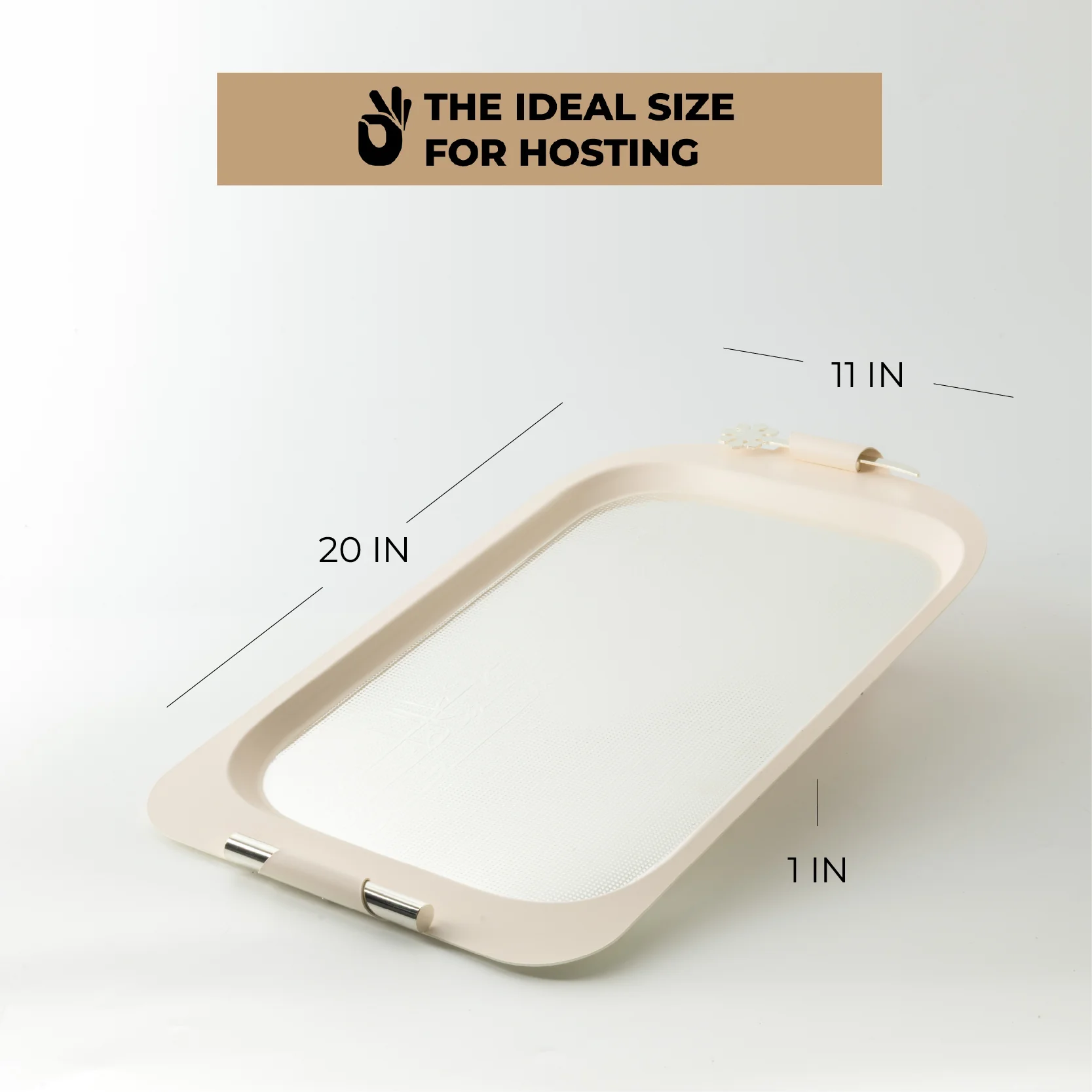 Mirral - Serving Tray - White & Silver - Image 6