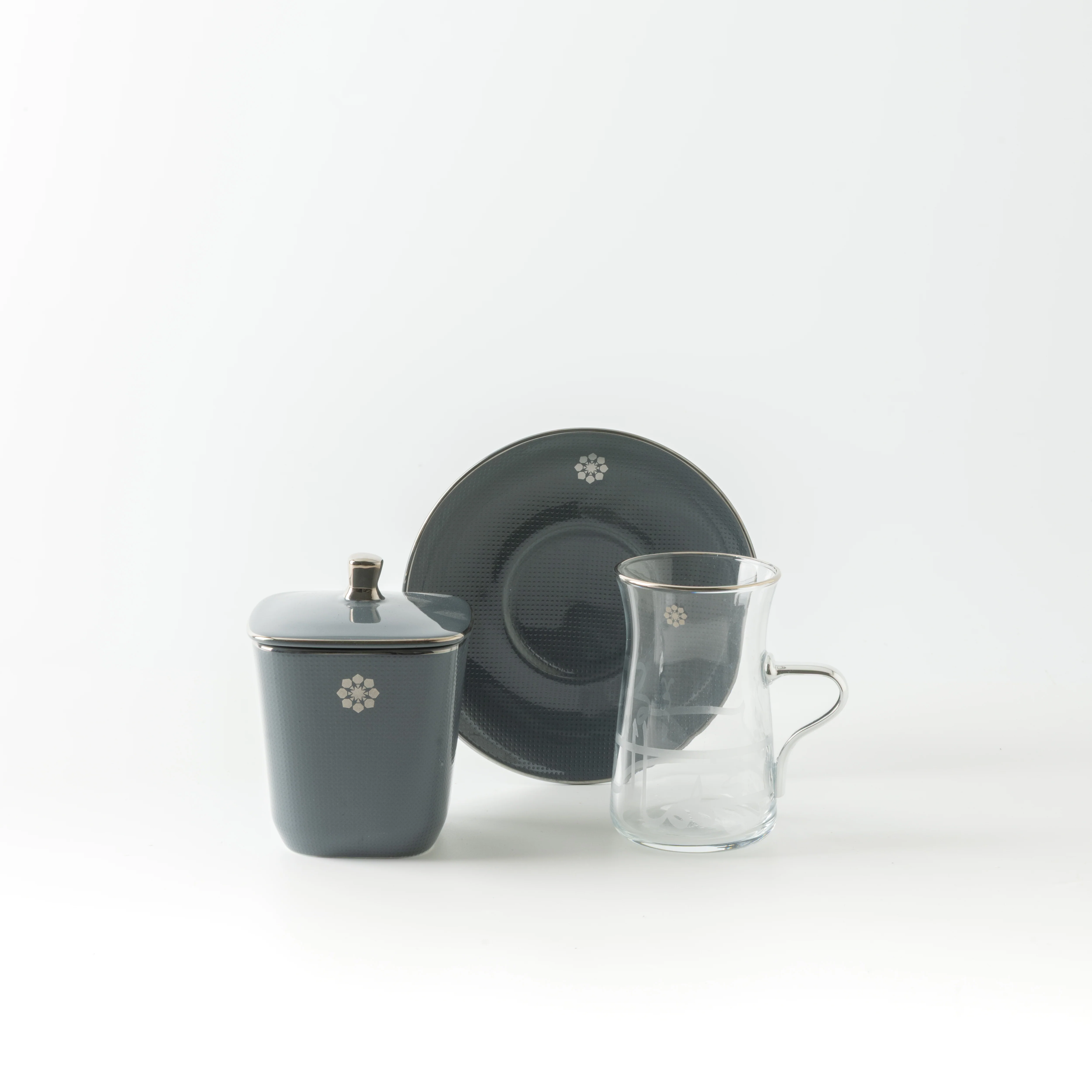 Mirral - Tea Set (13-Pc) - Dark Blue & Silver - Image 8