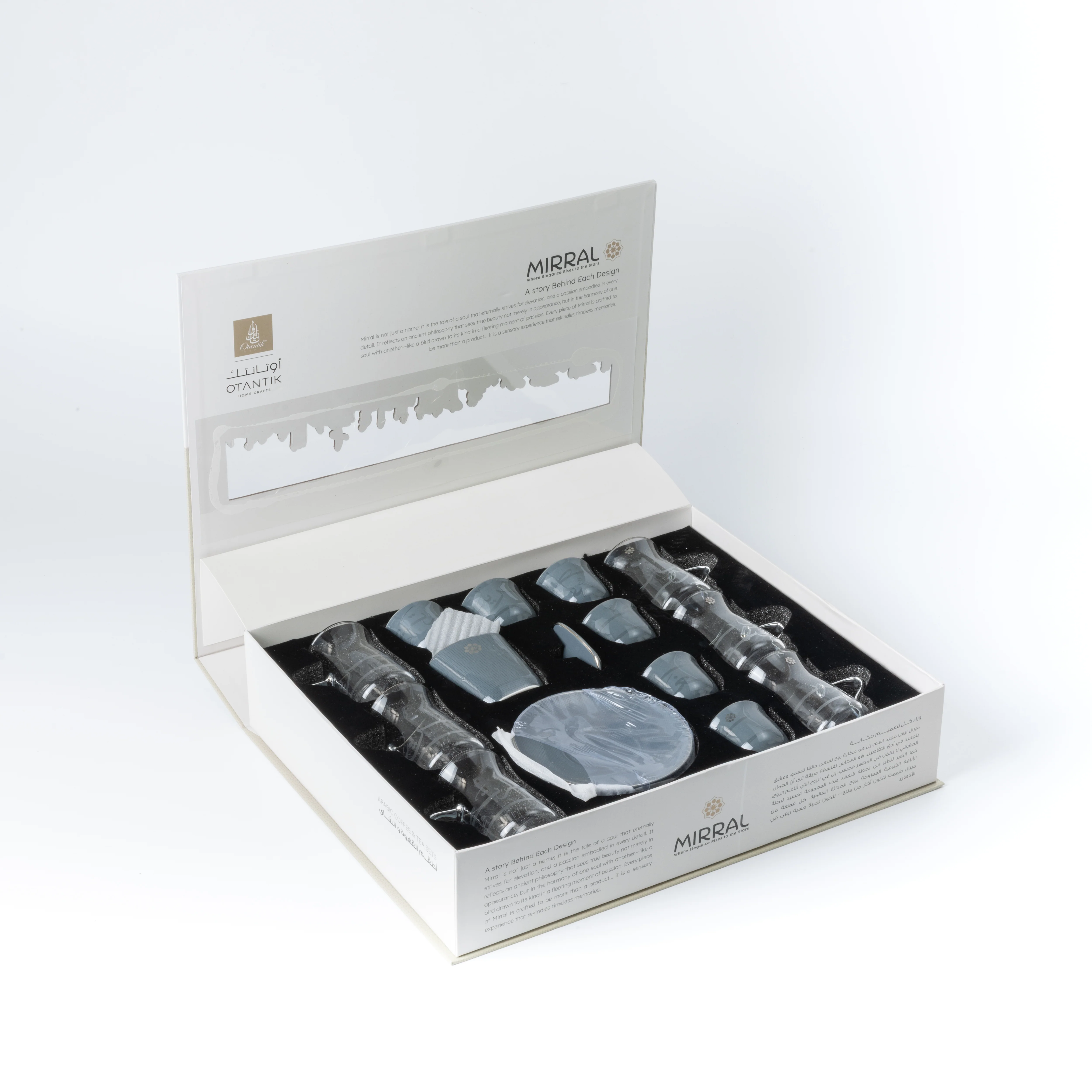Mirral - Tea Set (19-Pc) - Dark Blue & Silver - Image 10