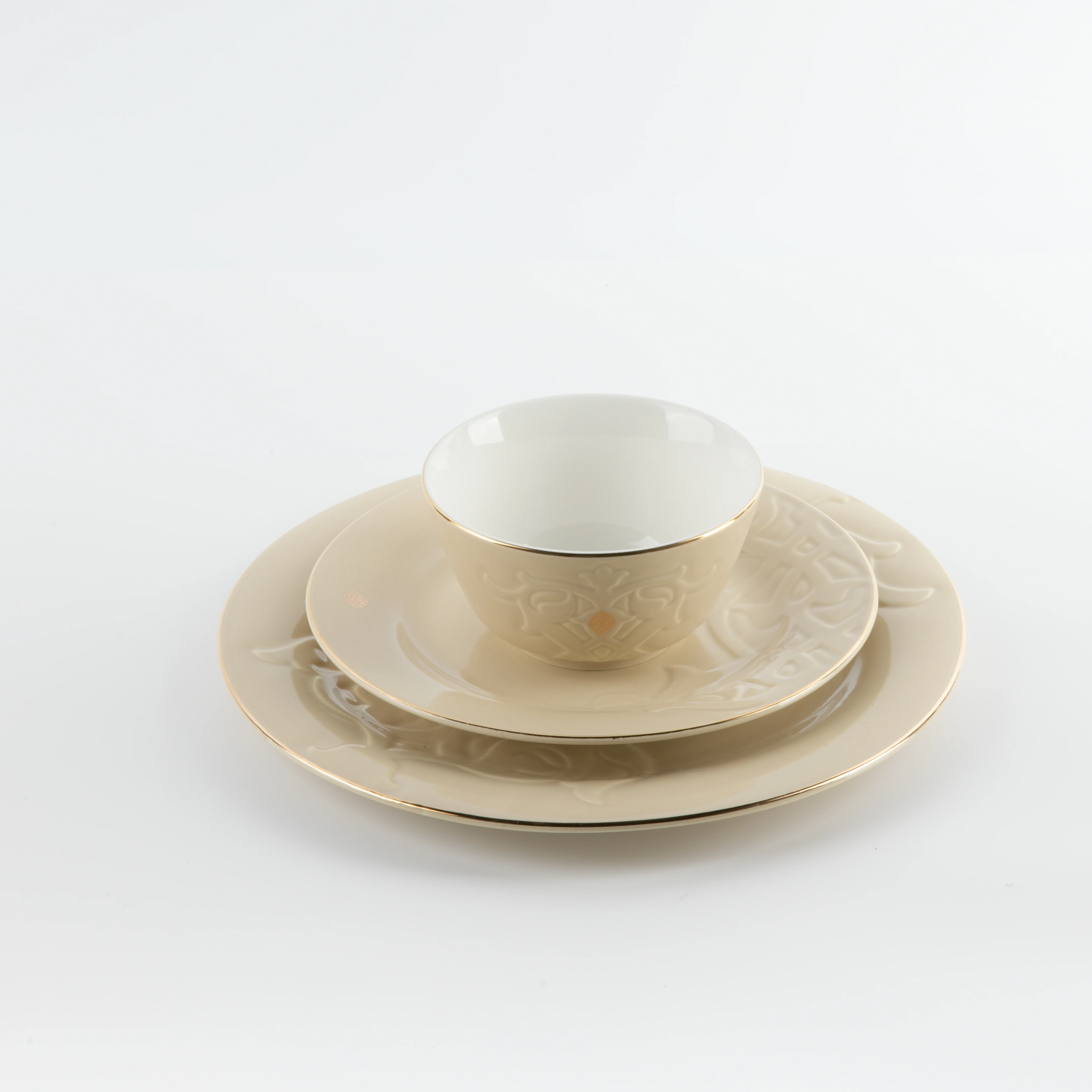 Naqsh - Dinner Set (18-Pc) - Ivory & Gold - Image 5