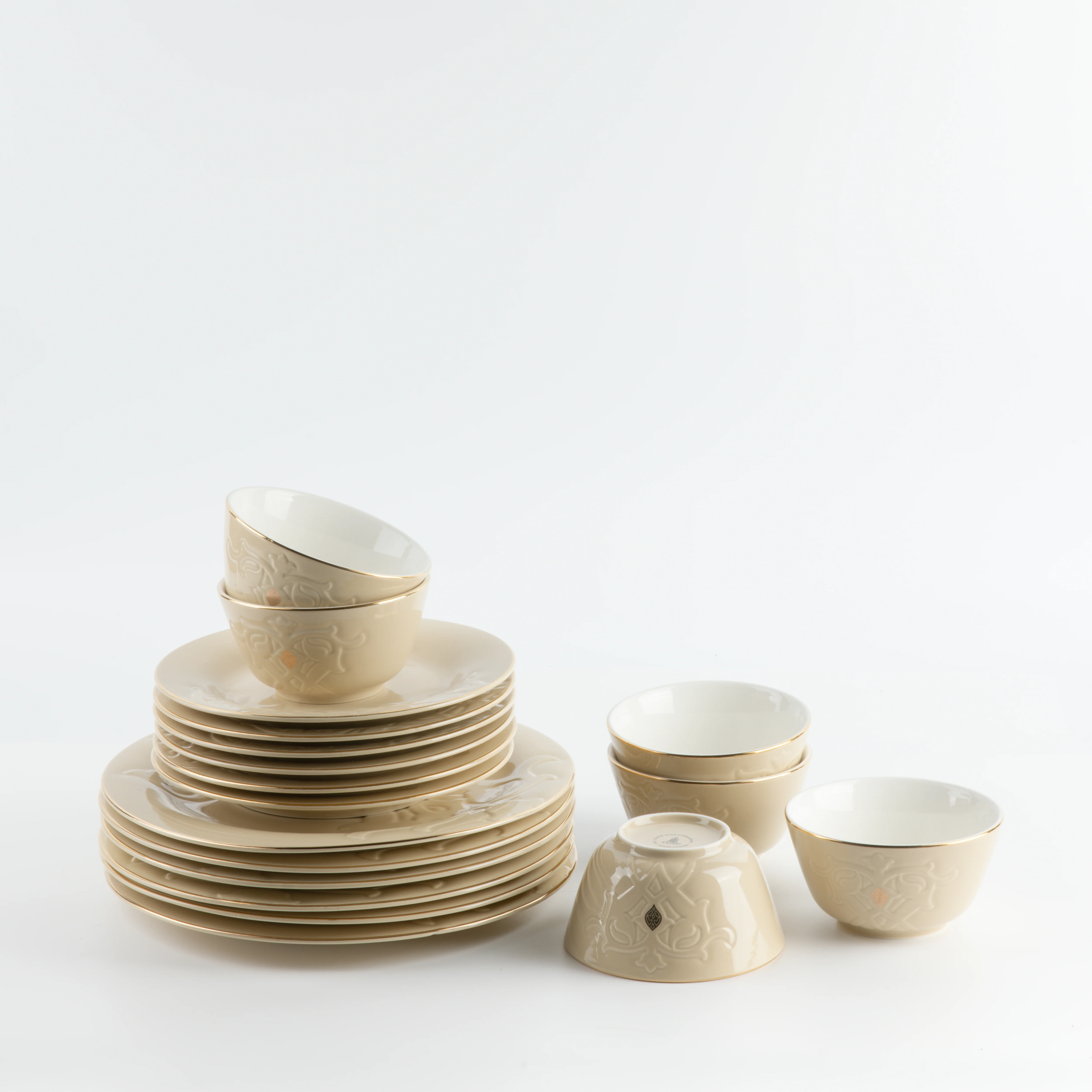 Naqsh - Dinner Set (18-Pc) - Ivory & Gold - Image 6