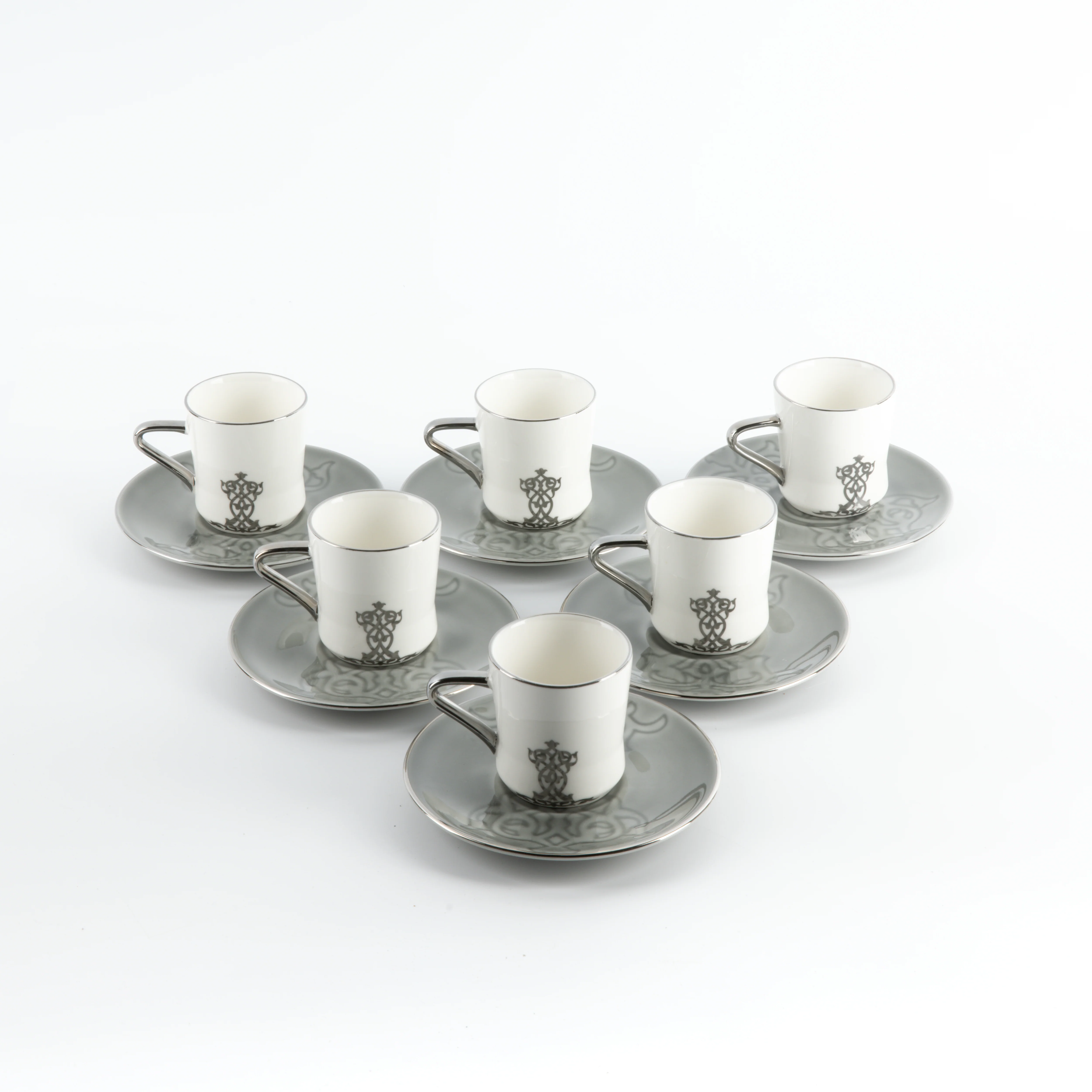 Naqsh - Espresso/Turkish Coffee Set (12-Pc)-Grey & Silver - Image 4