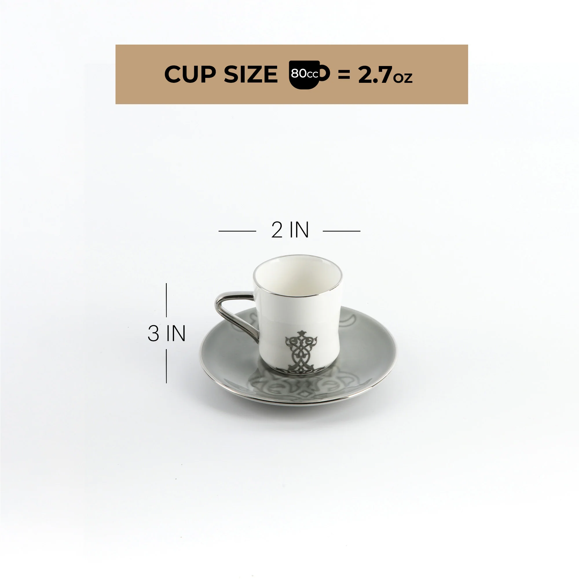 Naqsh - Espresso/Turkish Coffee Set (12-Pc)-Grey & Silver - Image 6