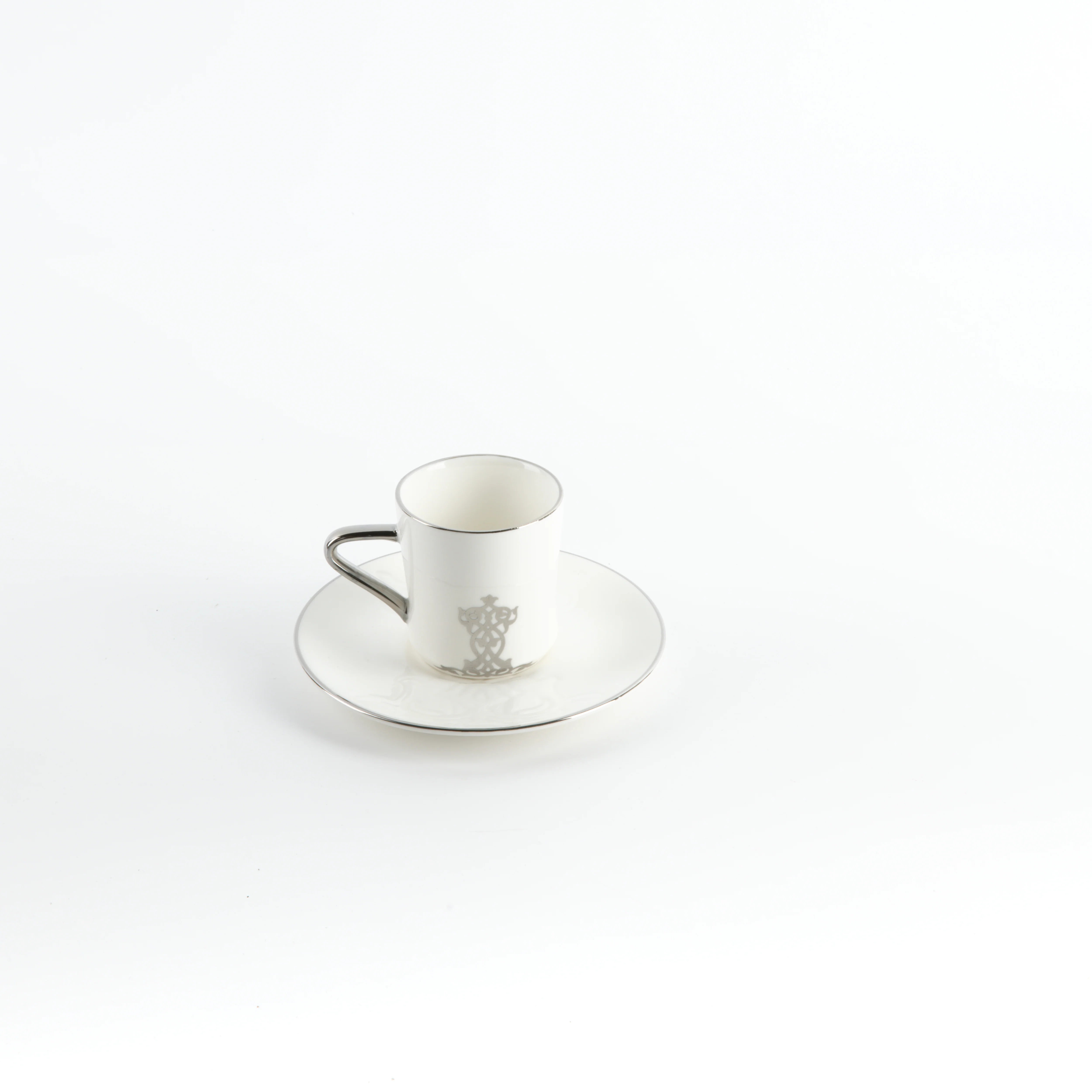 Naqsh - Espresso/Turkish Coffee Set (12-Pc)-White & Silver - Image 3