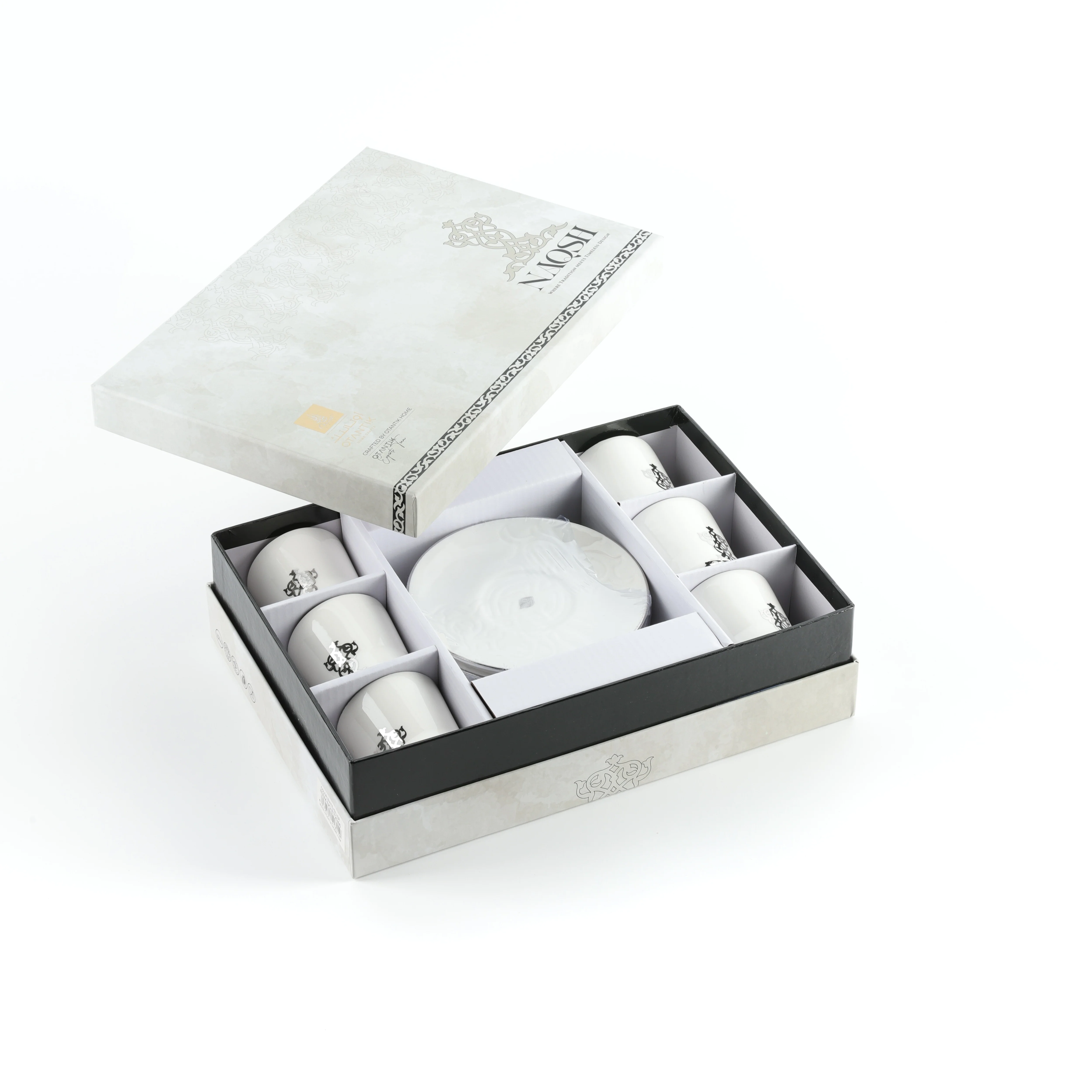Naqsh - Espresso/Turkish Coffee Set (12-Pc)-White & Silver - Image 5