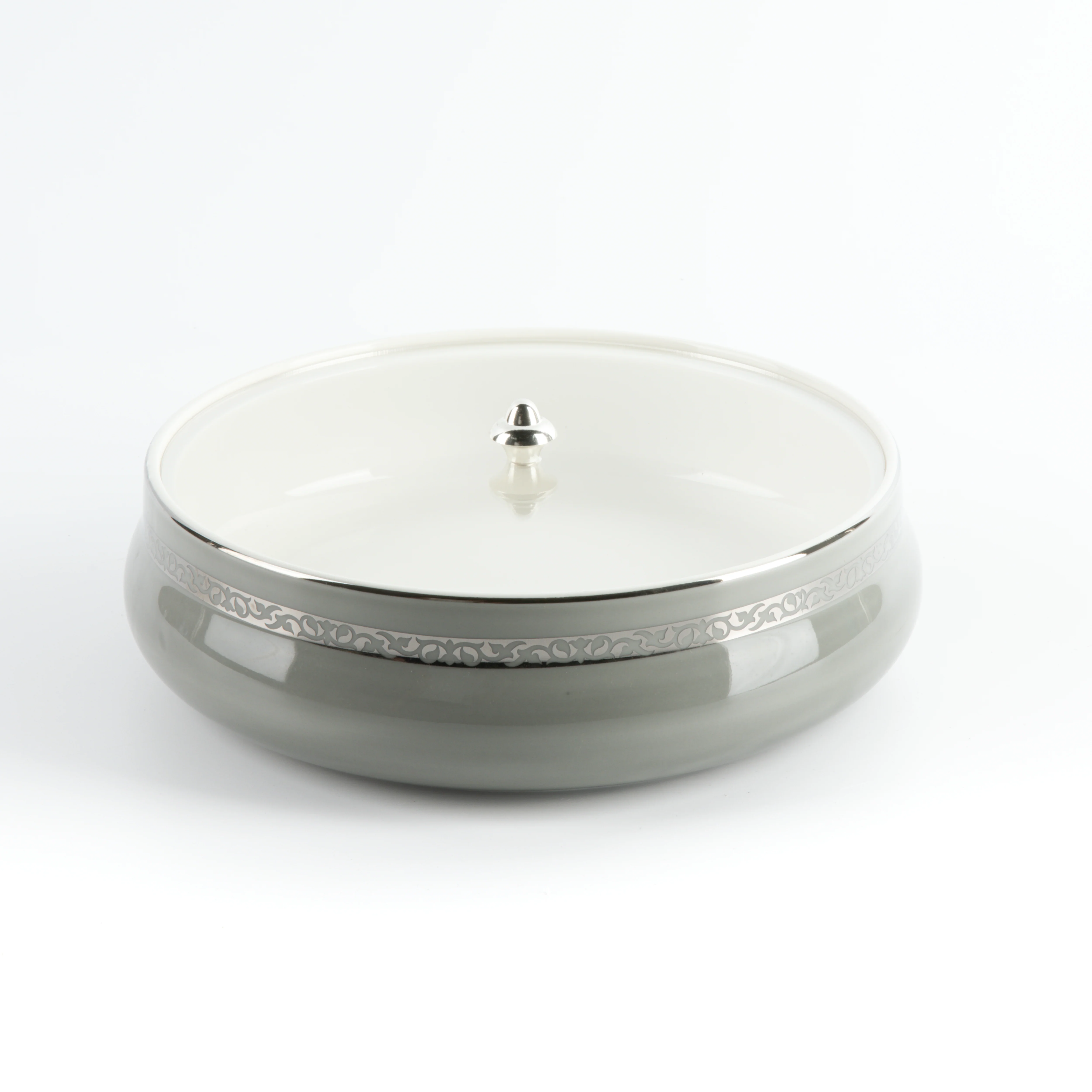 Naqsh - Large Decorative Canister - Grey & Silver - Image 2