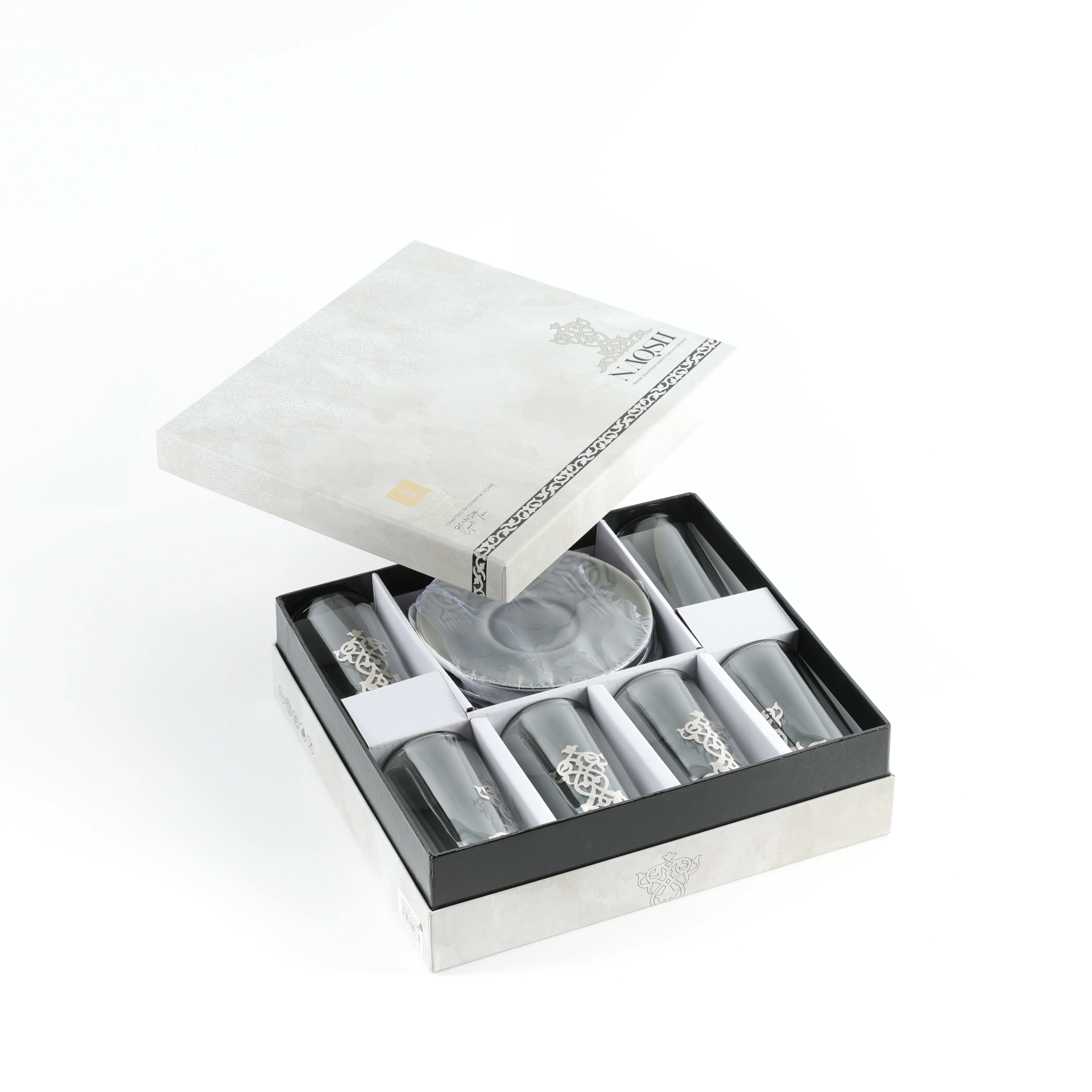 Naqsh - Tea Set (12-Pc) - Grey & Silver - Image 5