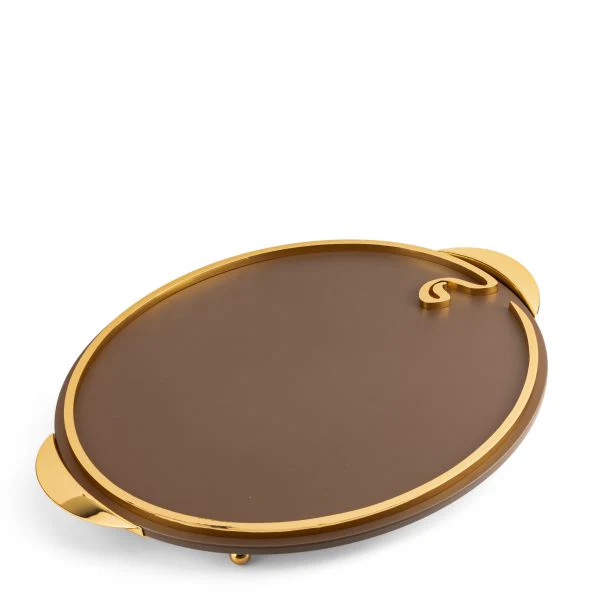 Noor - Serving Tray - Brown & Gold - Image 3