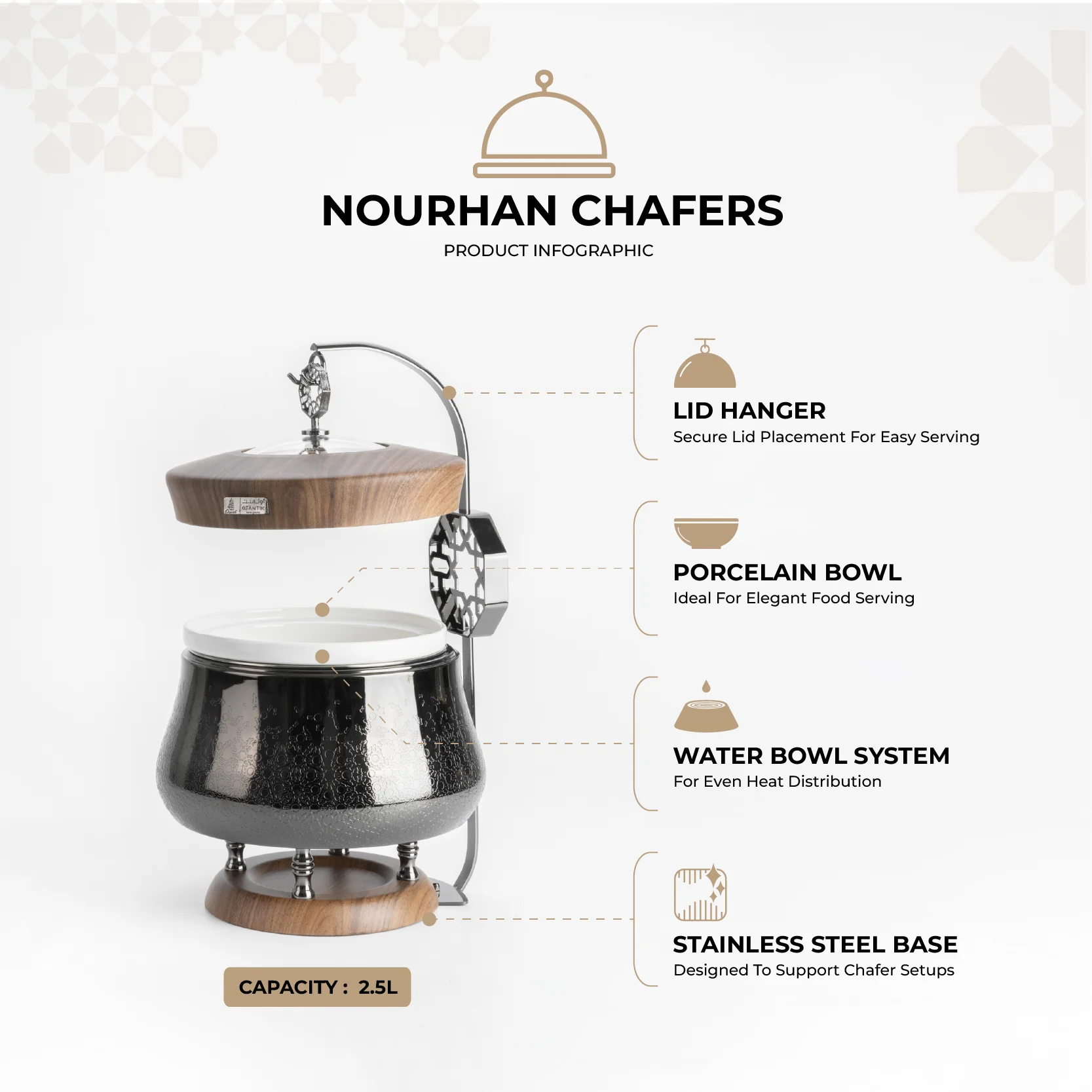 Nourhan -  2.5 Liters Chafer - Black Walnut - Image 3