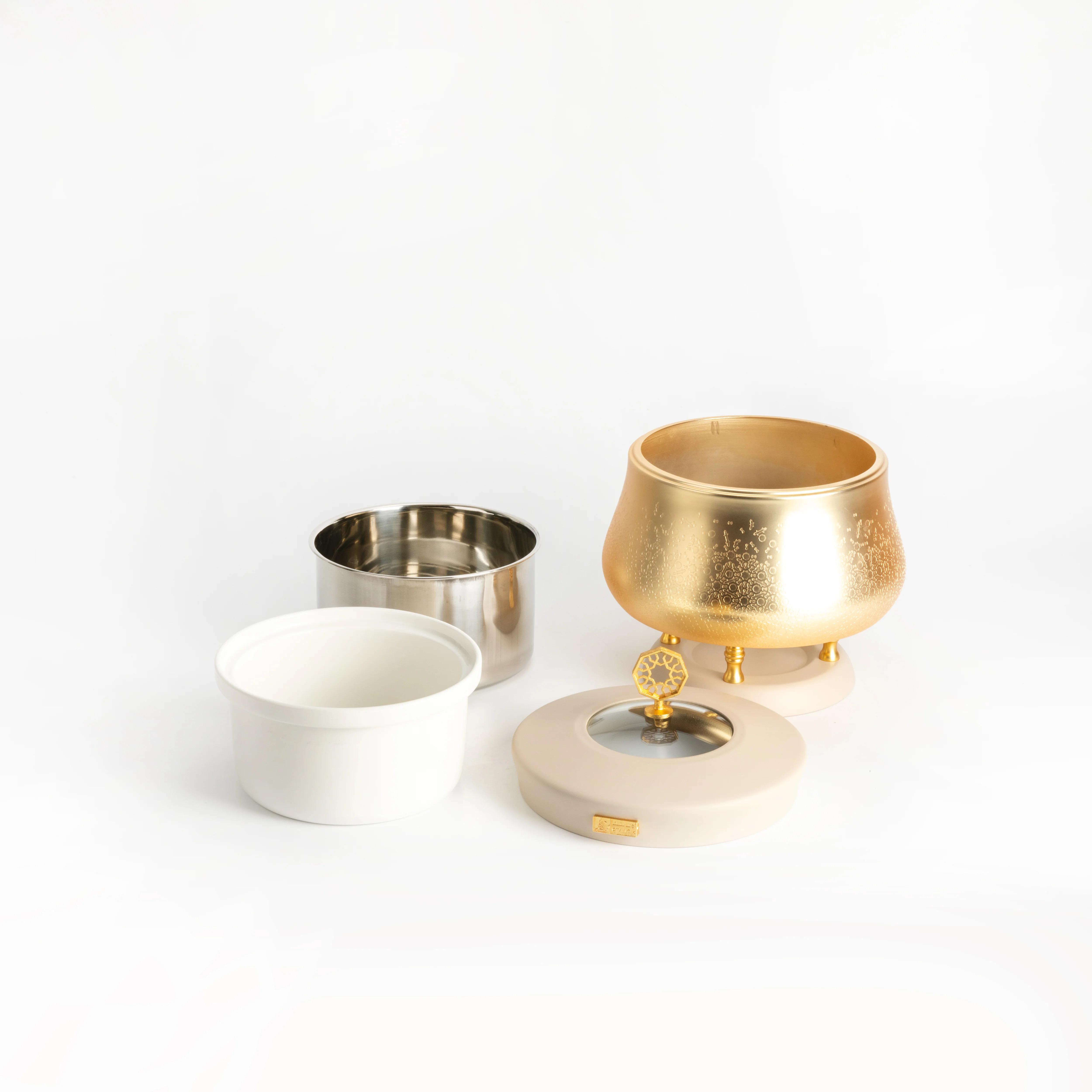 Nourhan -  2.5 Liters Chafer - Gold & Beige - Image 7