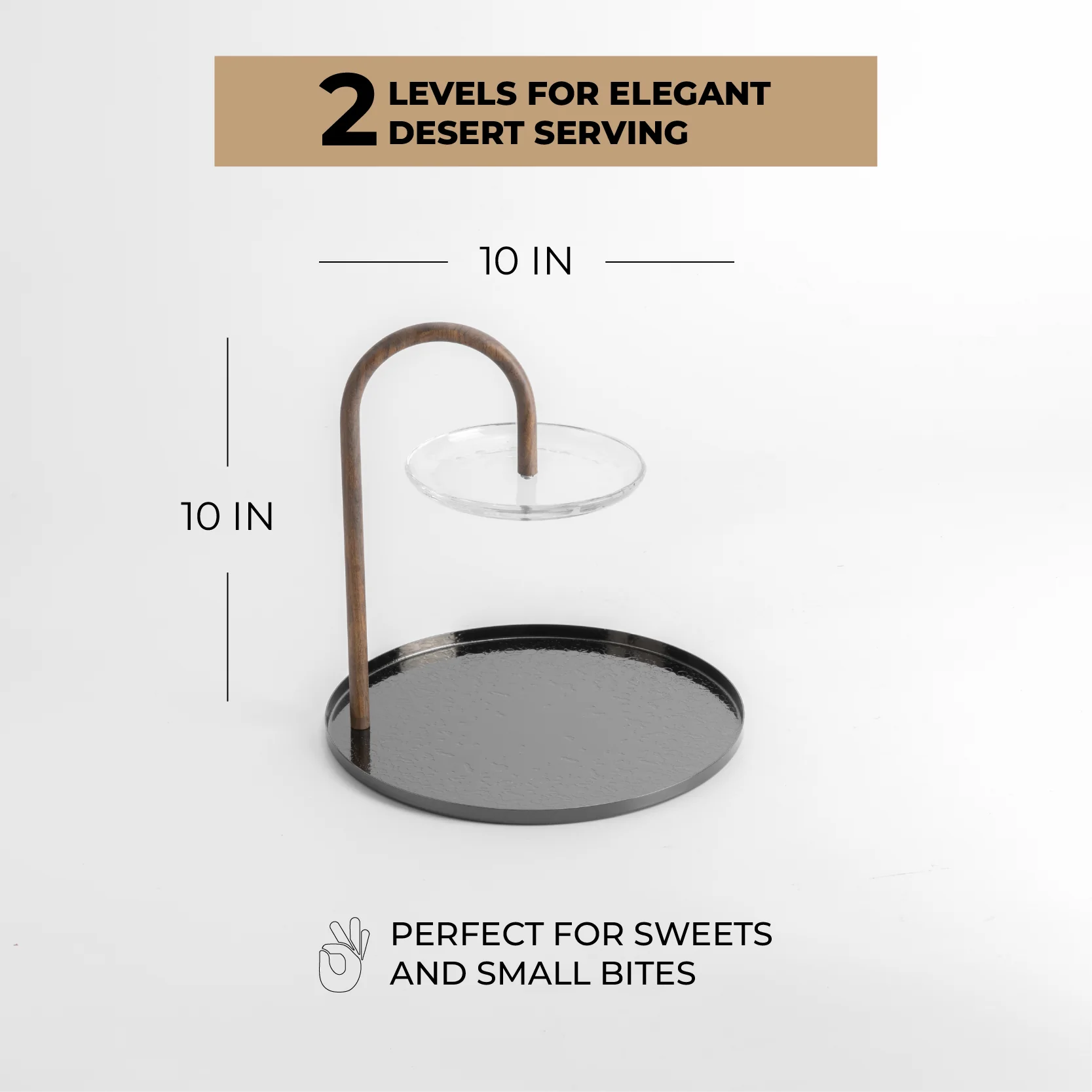 Nourhan - 2 Tier Plate - Black Walnut - Image 3