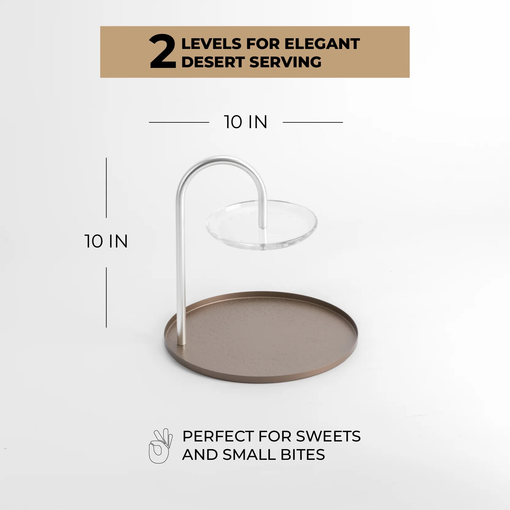 Nourhan - 2 Tier Plate - Bronze & Silver - Image 3