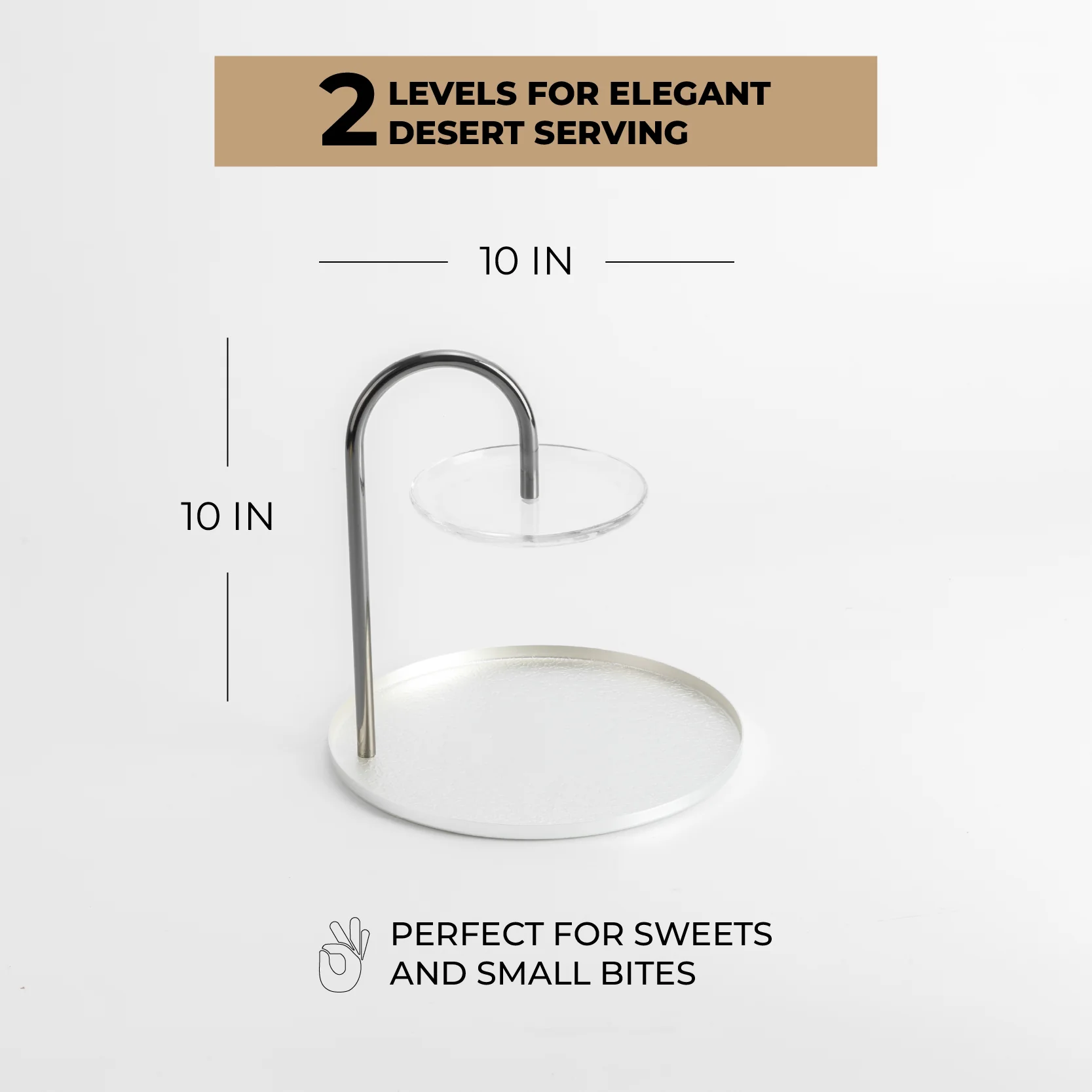 Nourhan - 2 Tier Plate - Silver - Image 3