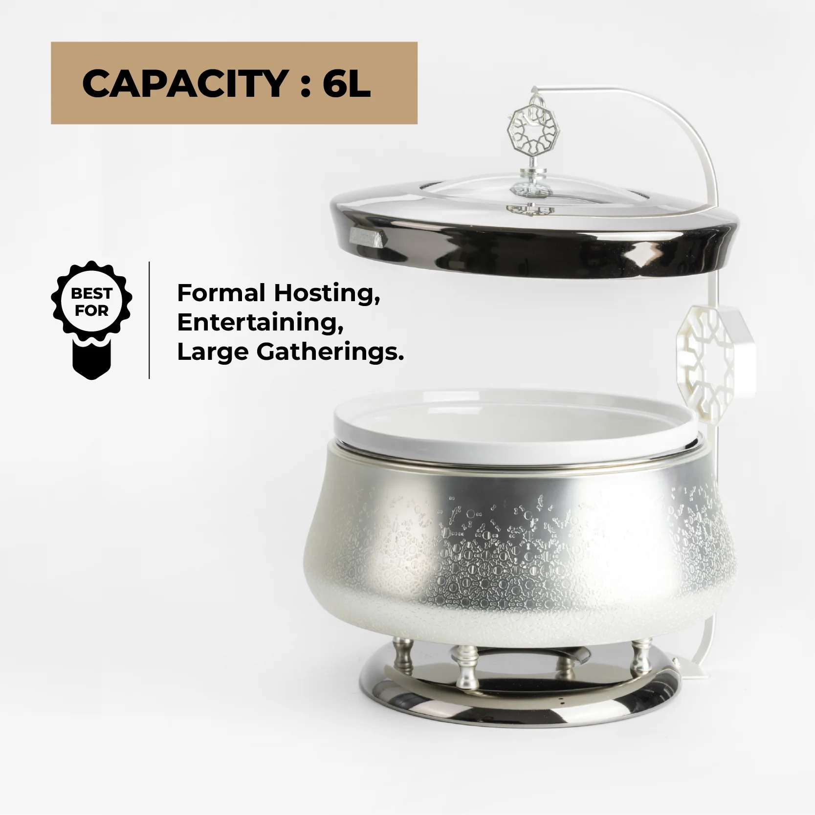 Nourhan -  6 Liters Chafer - Silver - Image 3