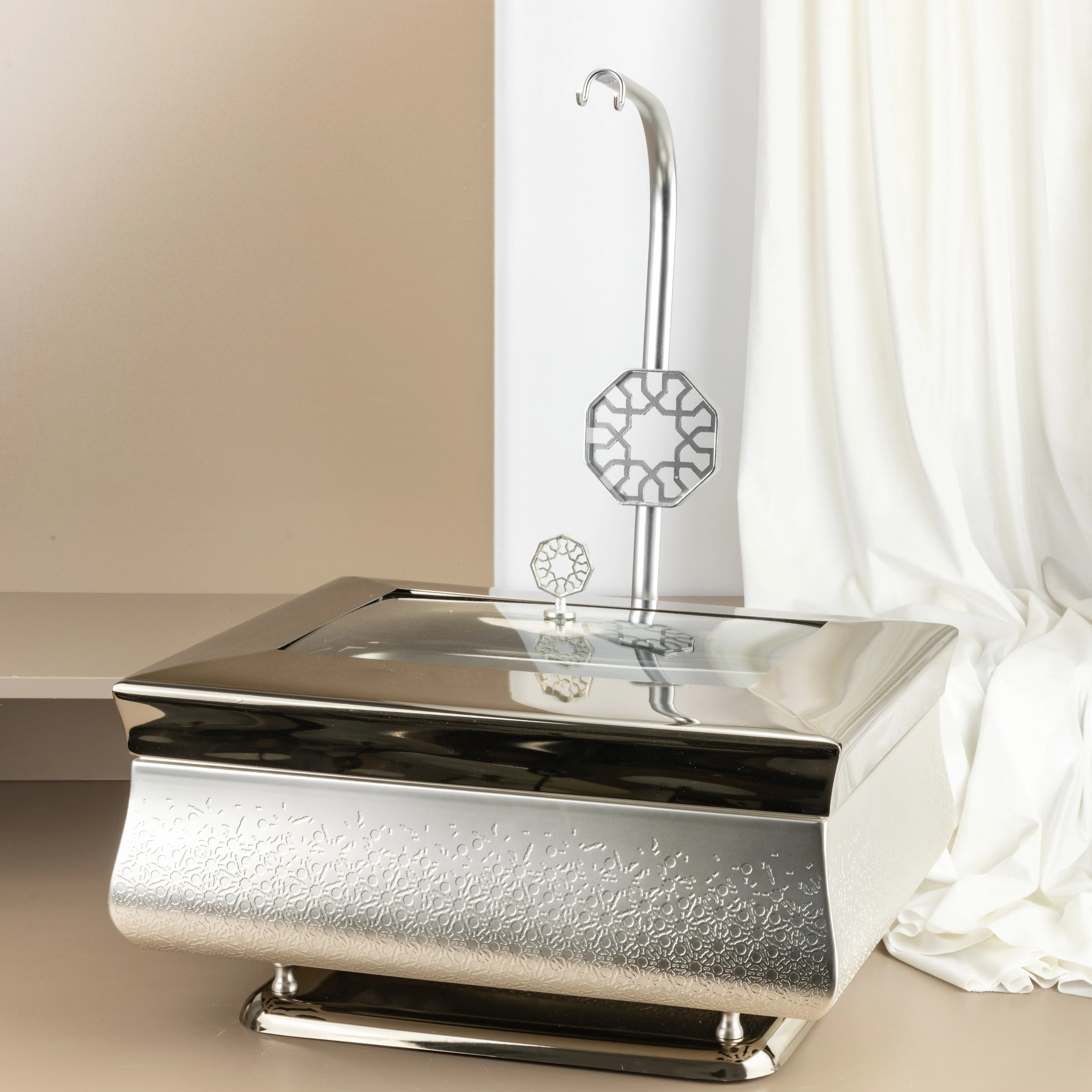 Nourhan -  6L Premium Rectangular Chafer - Silver