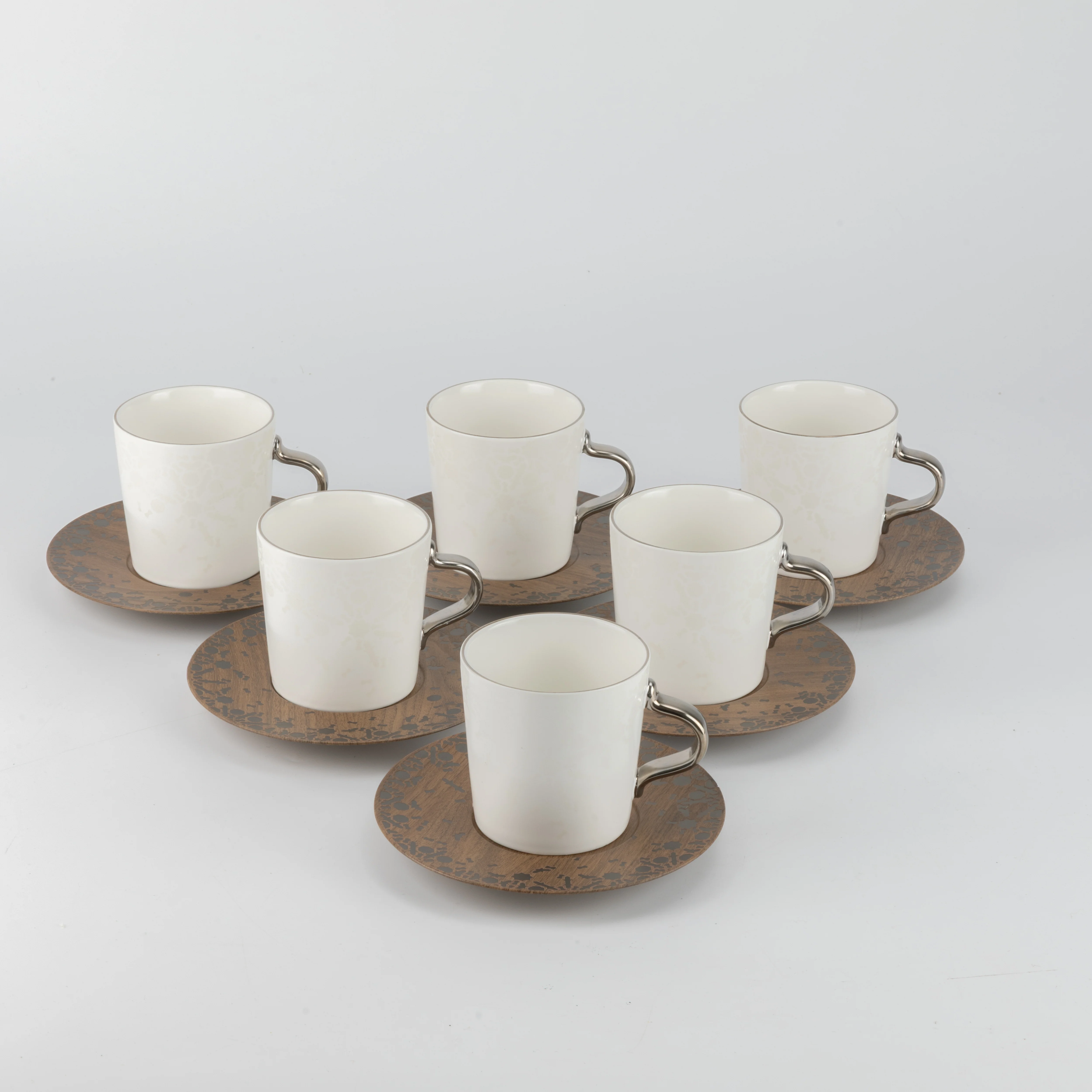Nourhan - Cappuccino Set (12-Pc) - Black Walnut - Image 6