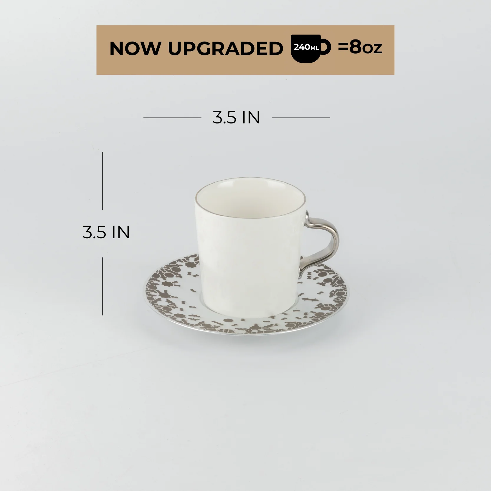 Nourhan - Cappuccino Set (12-Pc) - Bronze & Silver - Image 5
