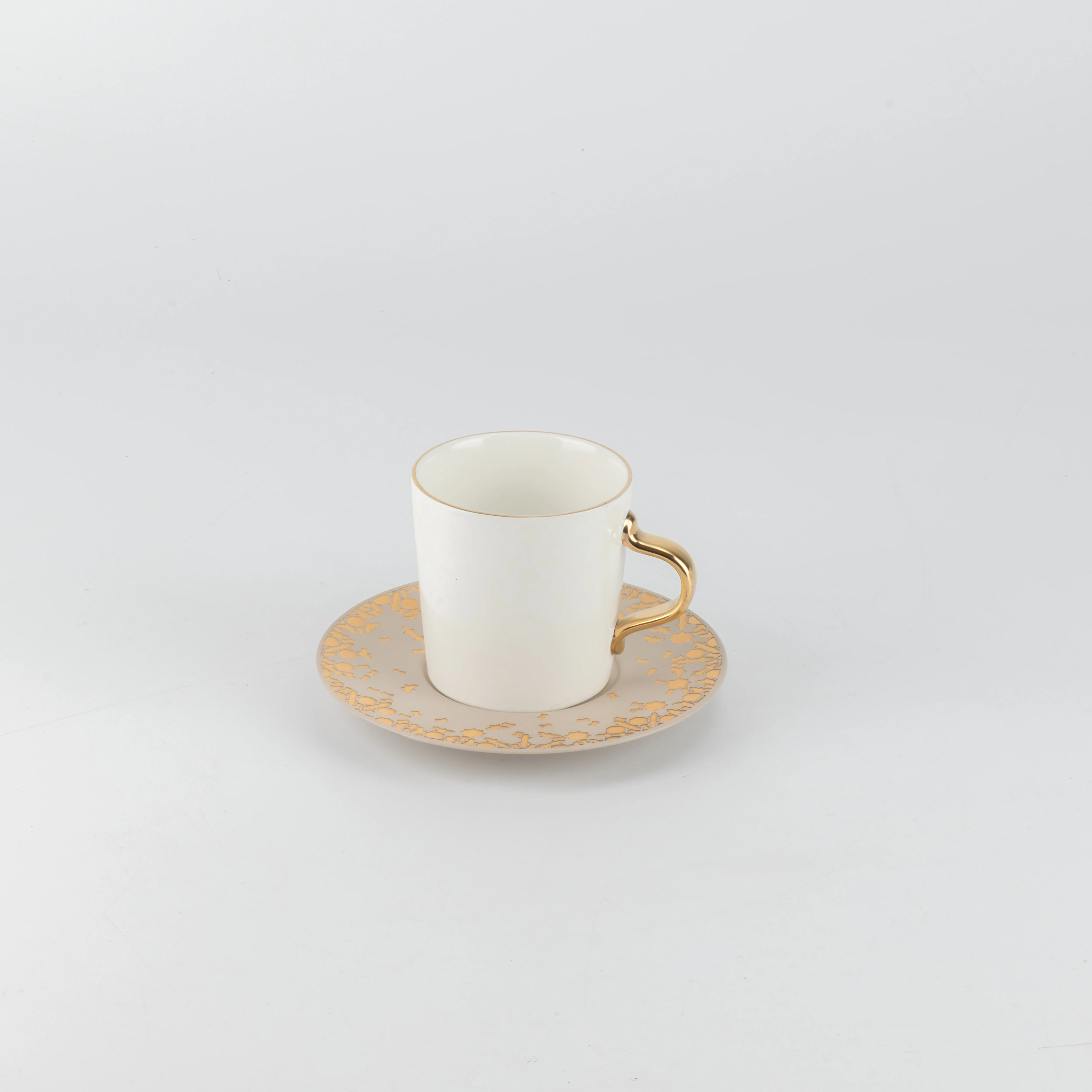 Nourhan - Cappuccino Set (12-Pc) - Gold & Beige - Image 5