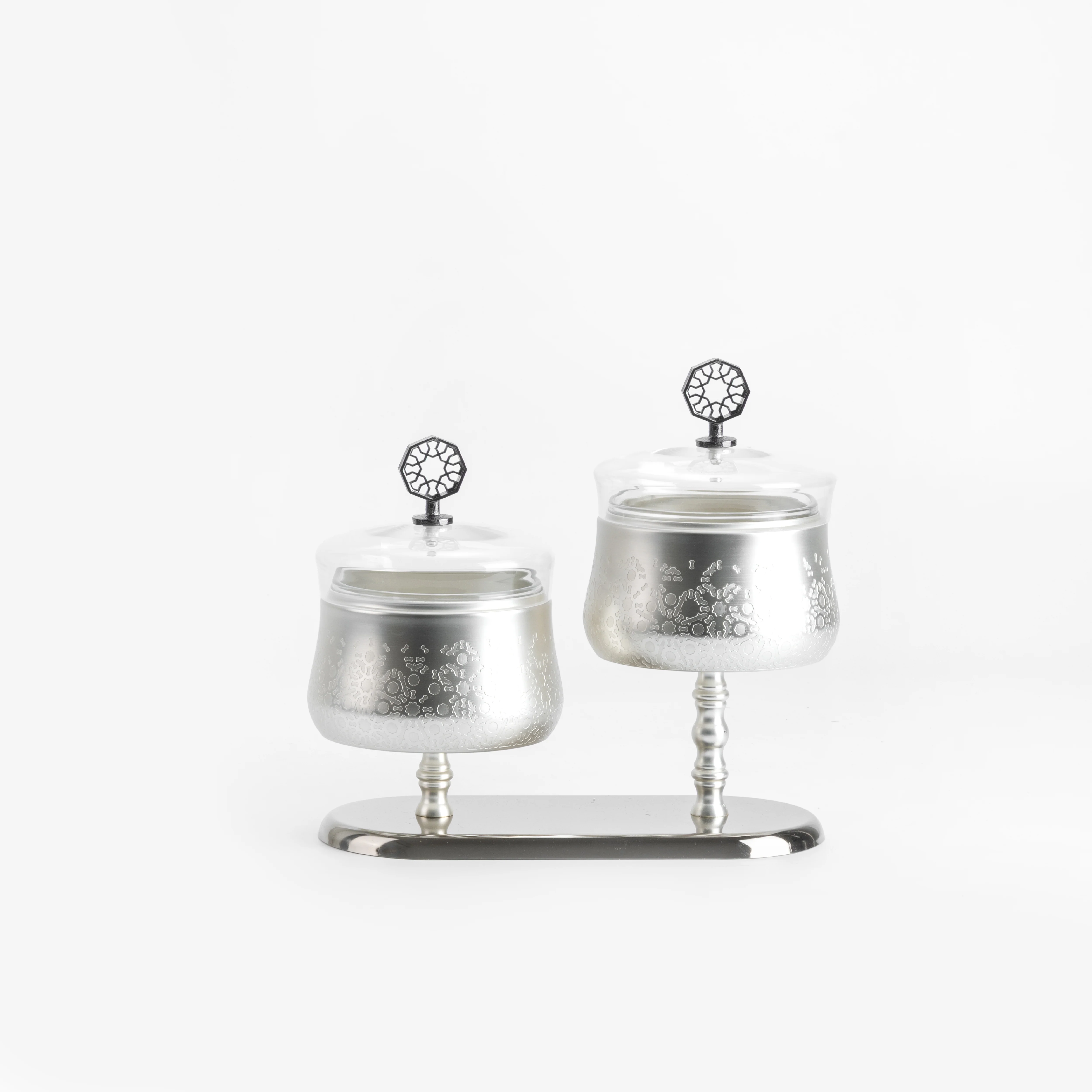 Nourhan - Dual Bowl Serving Set - Silver - Image 6