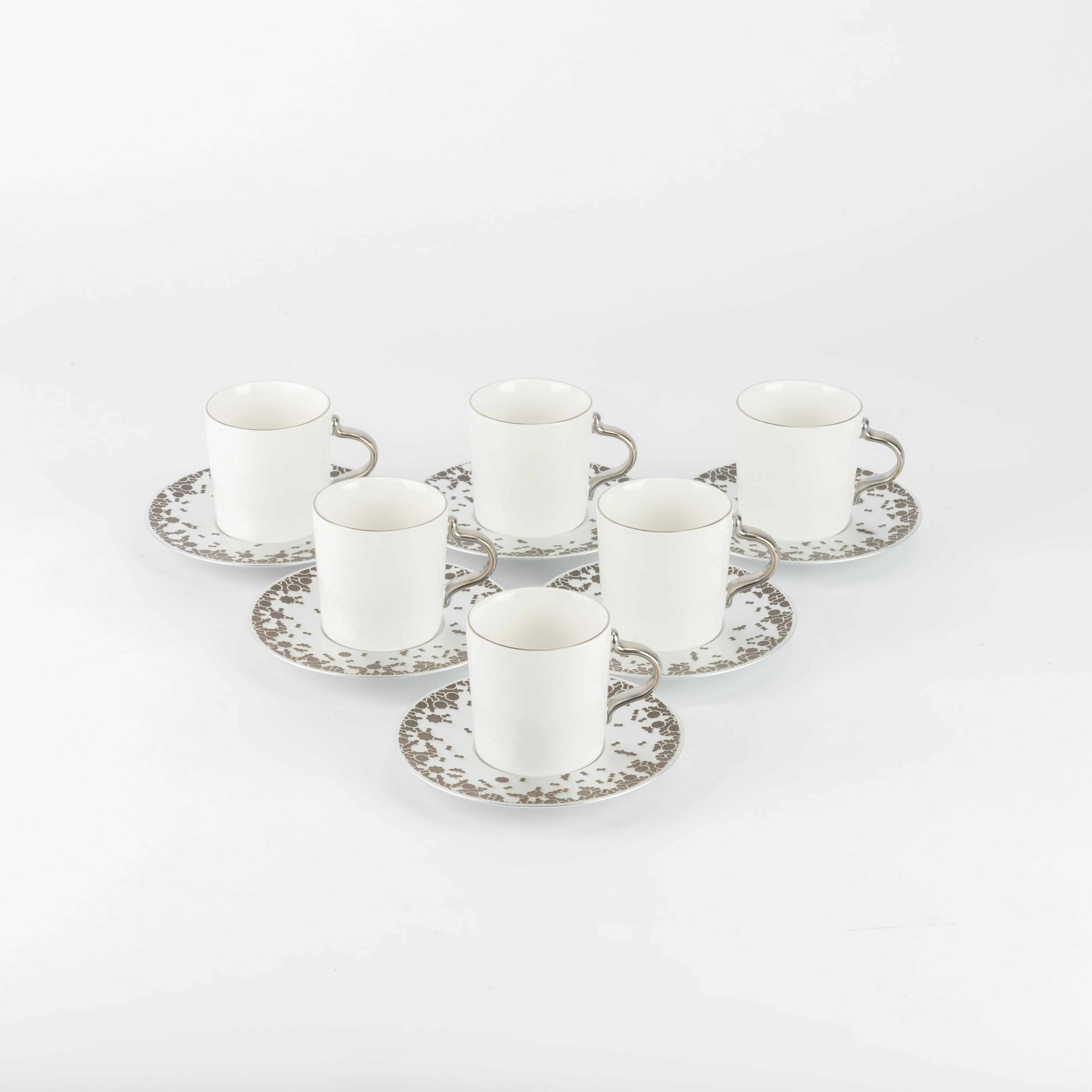 Nourhan - Espresso/Turkish Coffee Set (12-Pc) - Bronze & Silver - Image 4