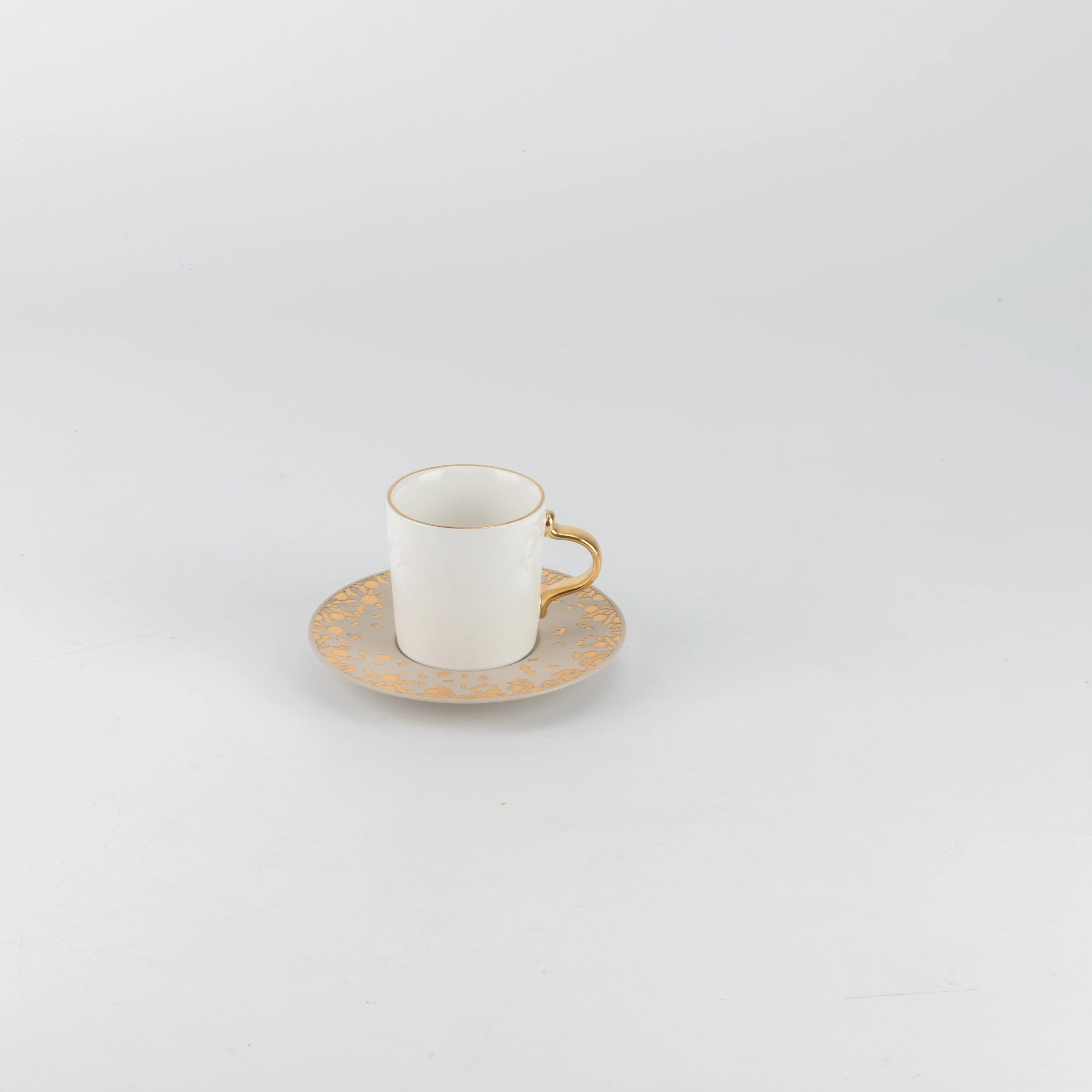 Nourhan - Espresso/Turkish Coffee Set (12-Pc) - Gold & Beige - Image 8