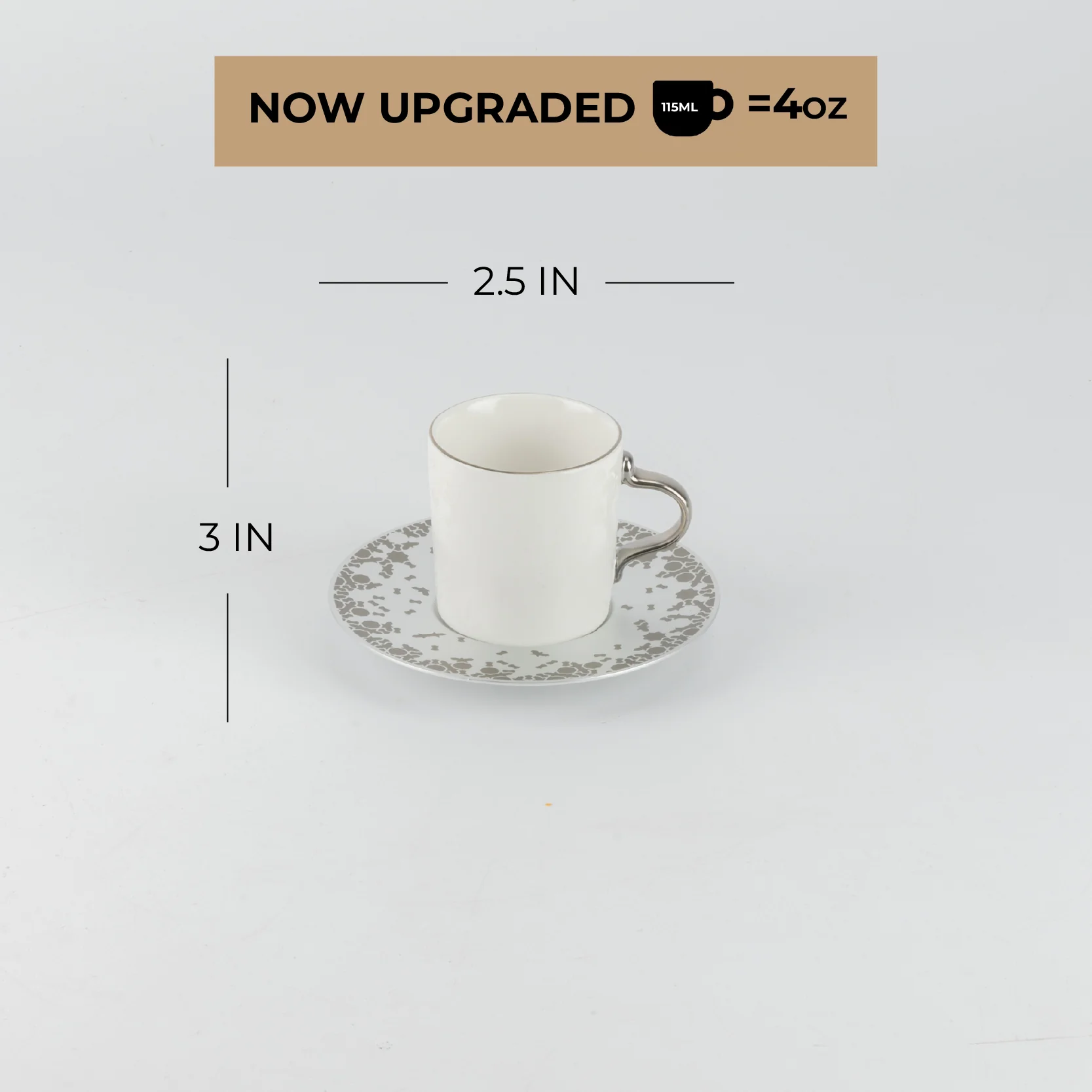 Nourhan - Espresso/Turkish Coffee Set (12-Pc) - Silver - Image 4
