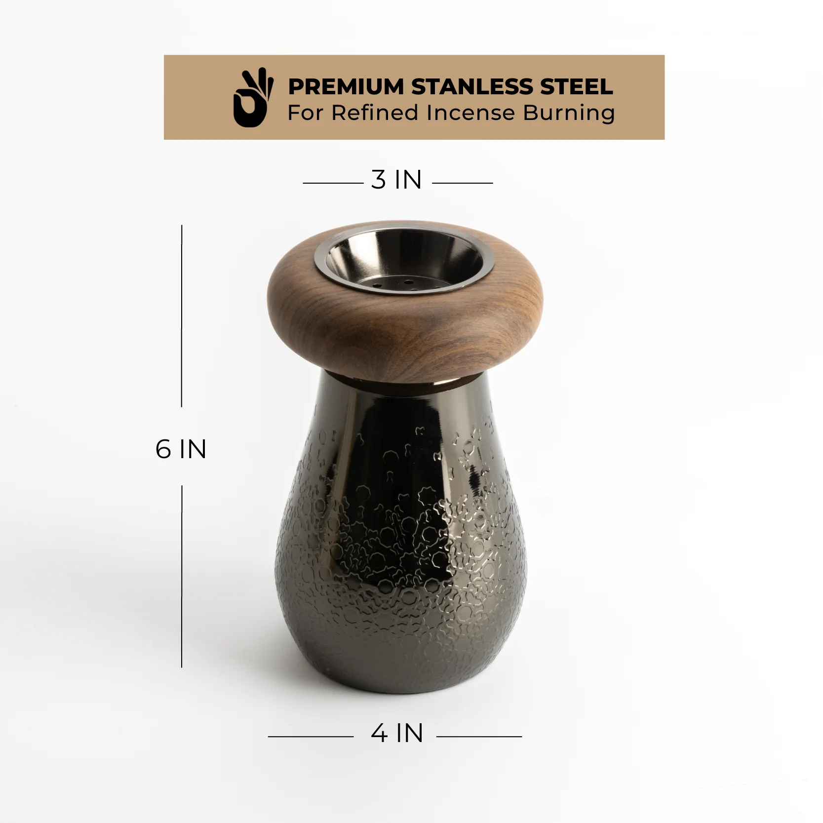 Nourhan - Incense Burner - Black Walnut - Image 3