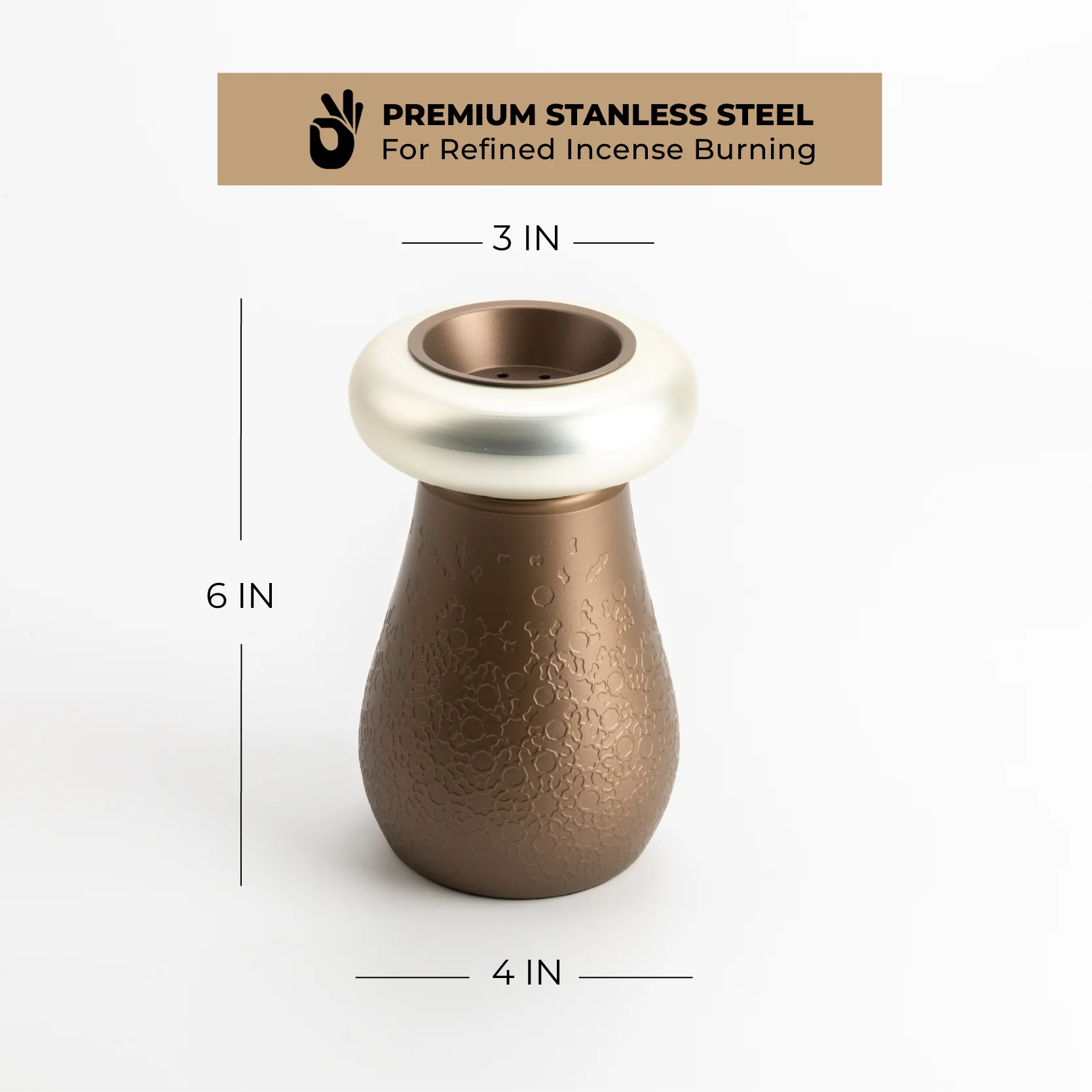Nourhan - Incense Burner - Bronze & Silver - Image 3