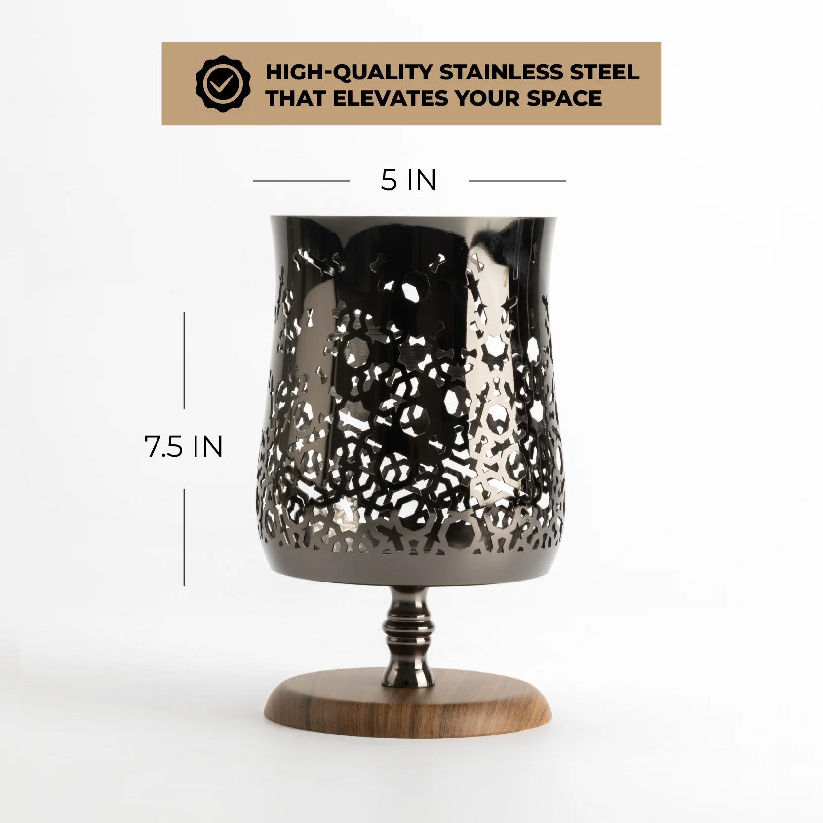 Nourhan - Large Candle Holder - Black Walnut - Image 4