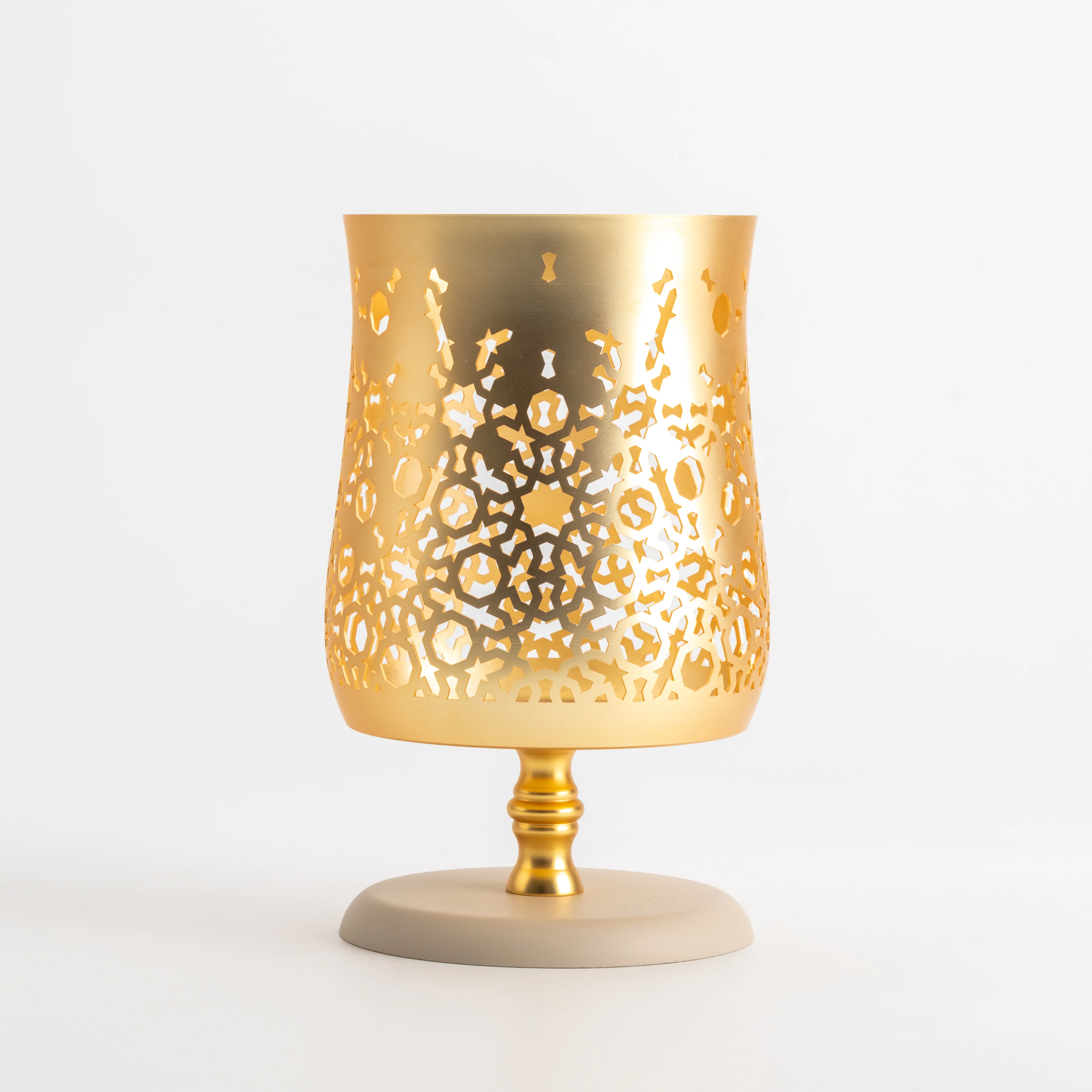 Nourhan - Large Candle Holder  - Gold & Beige - Image 7