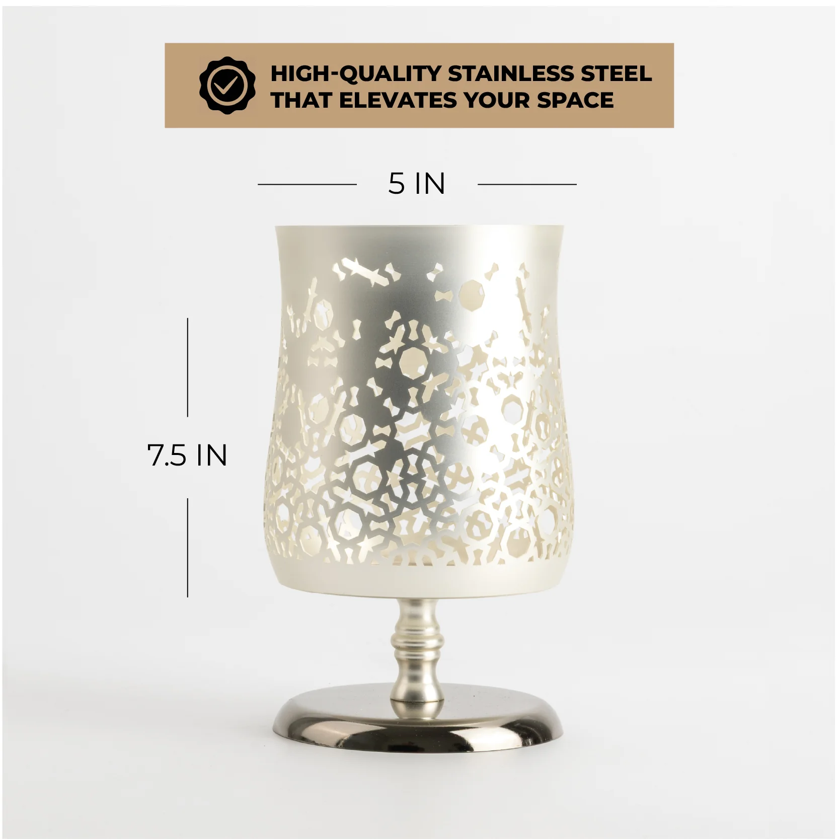 Nourhan - Large Candle Holder - Silver - Image 5