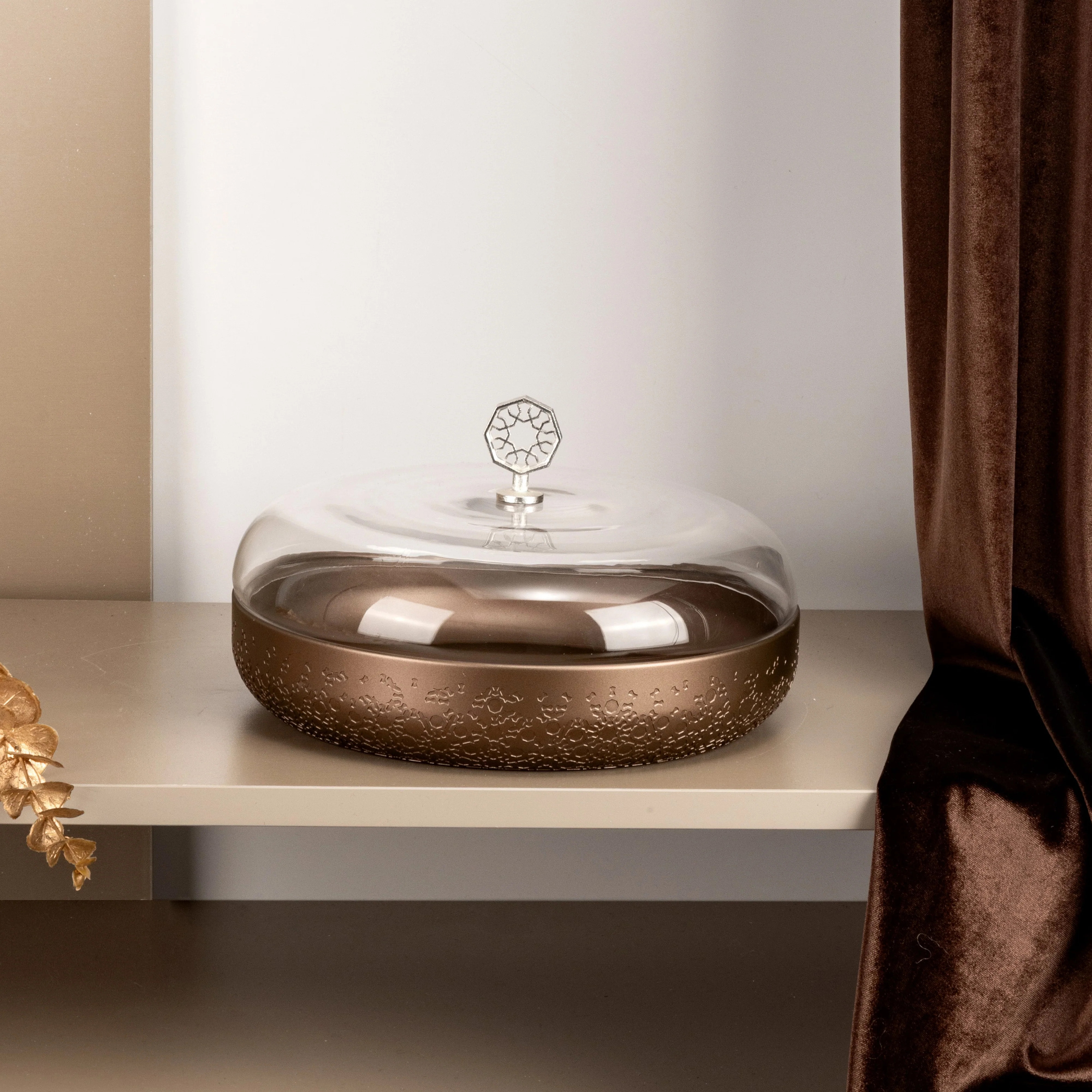 Nourhan - Large Canister - Bronze & Silver