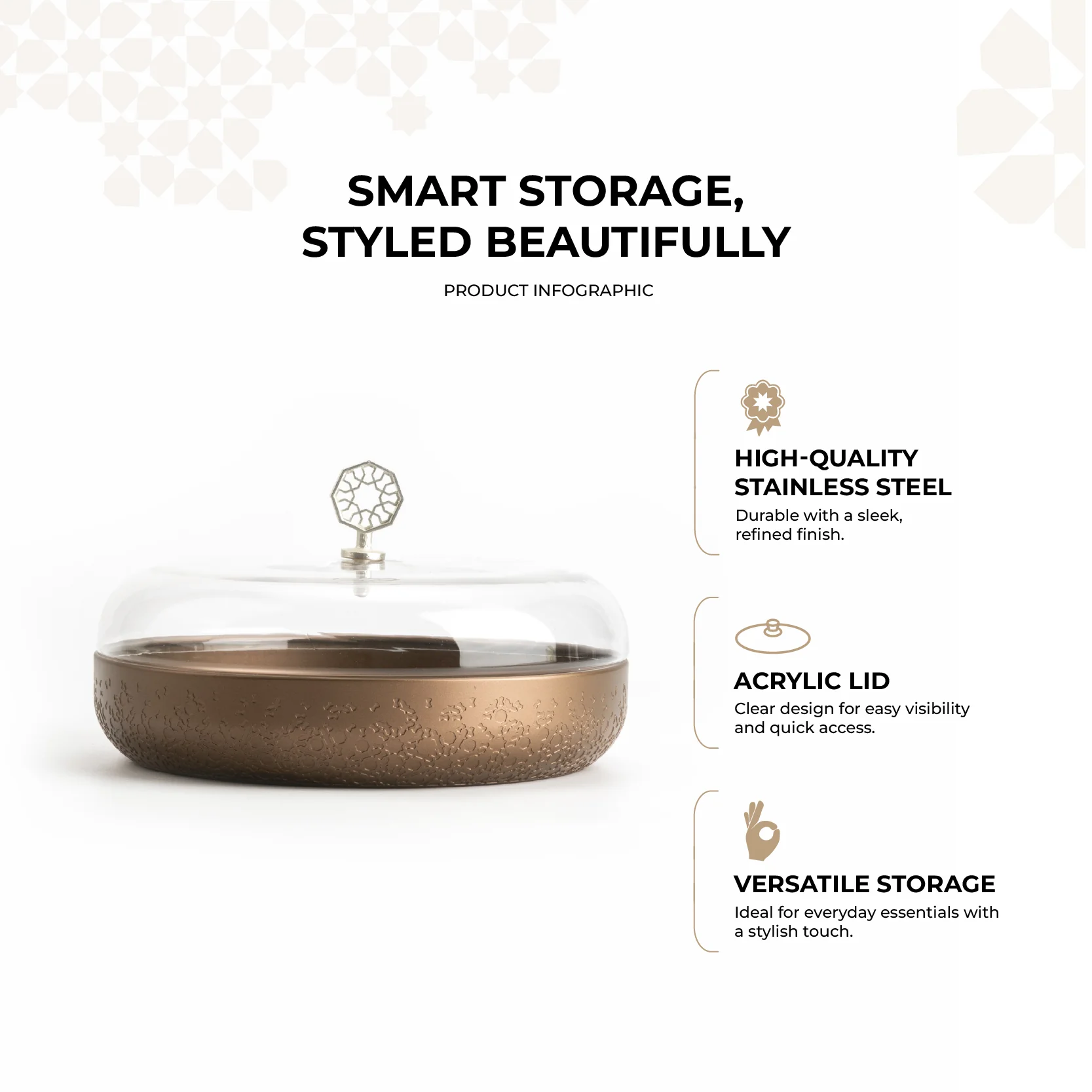 Nourhan - Large Canister - Bronze & Silver - Image 2