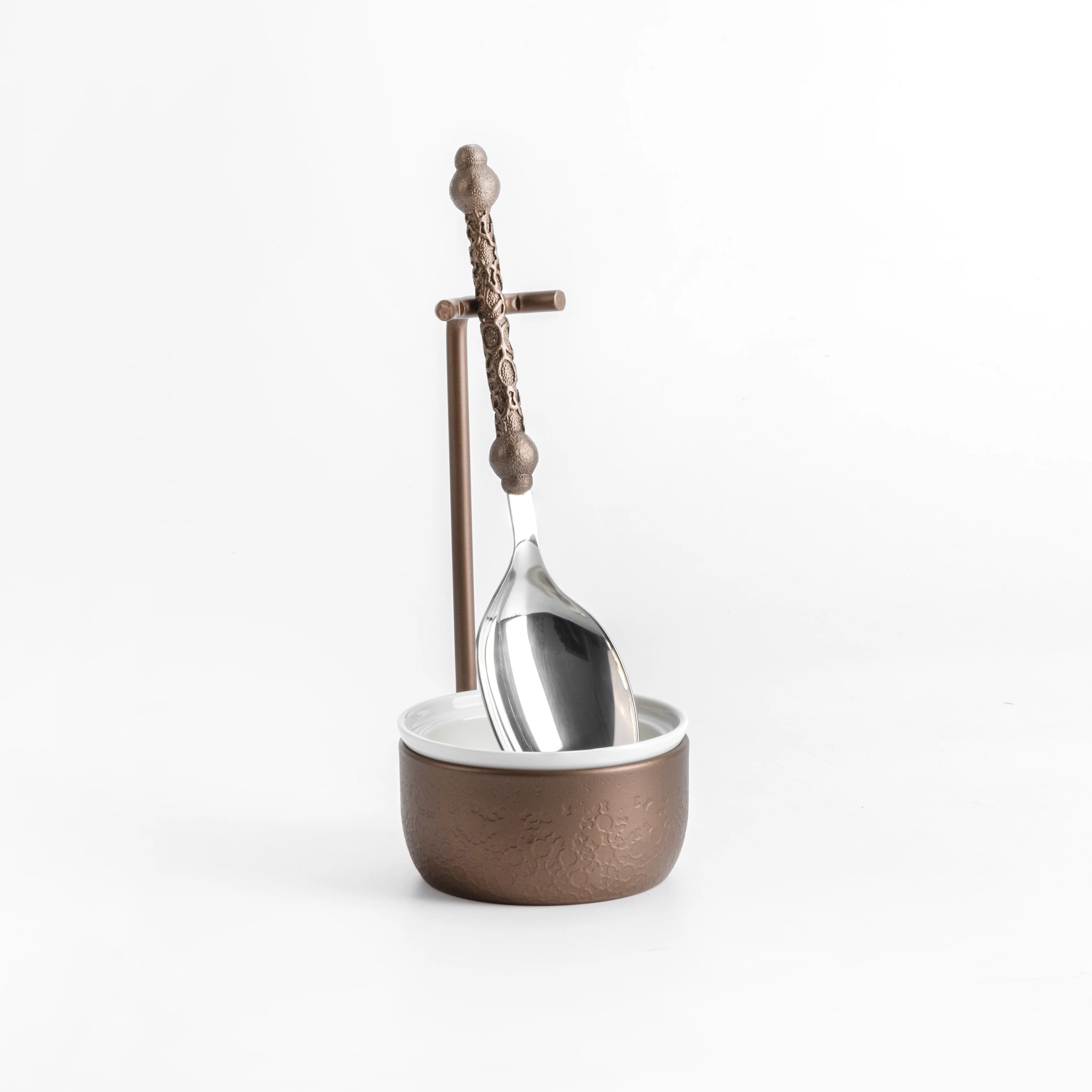 Nourhan - Luxury Chafer Spoon & Holder Set - Bronze & Silver - Image 3
