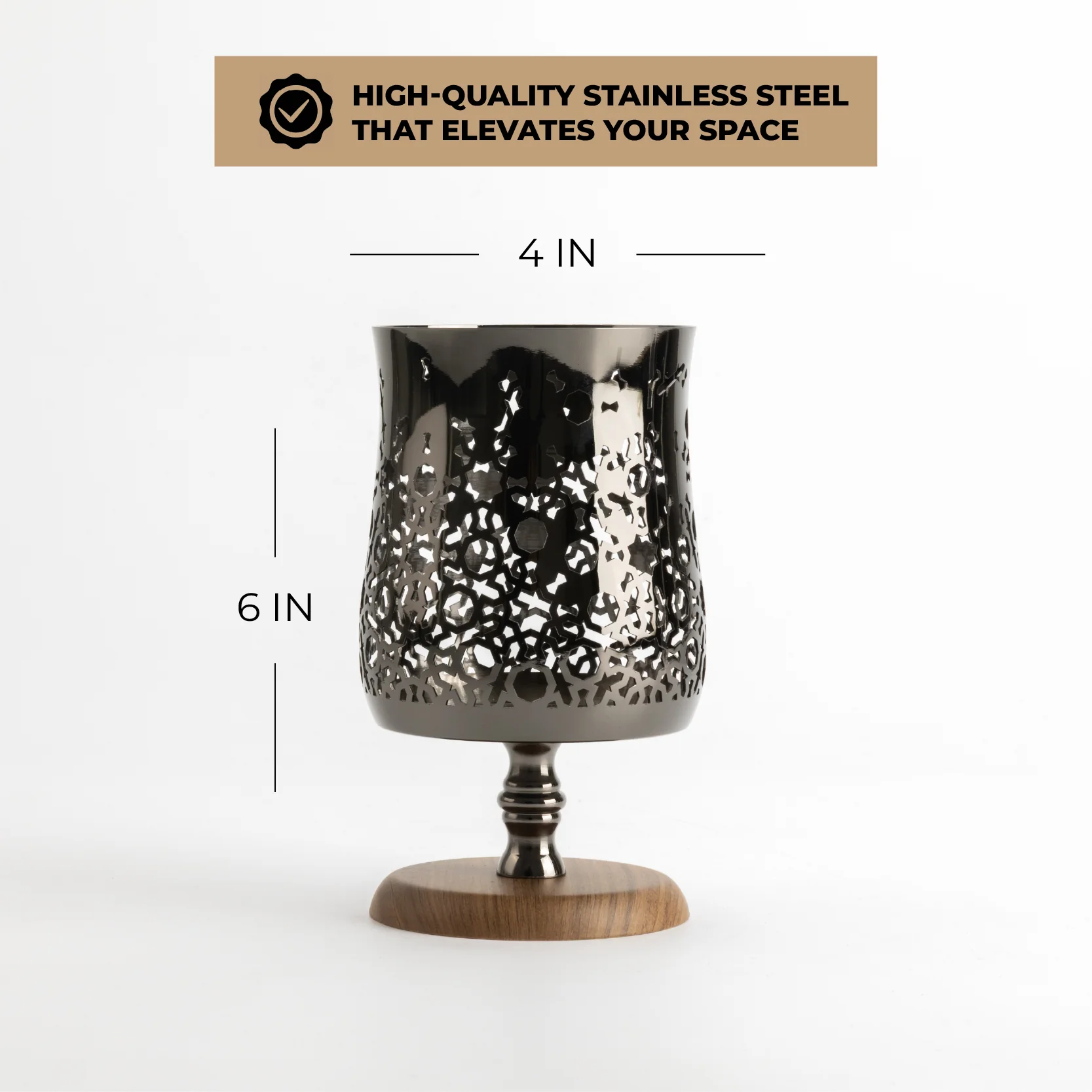 Nourhan - Medium Candle Holder - Black Walnut - Image 5