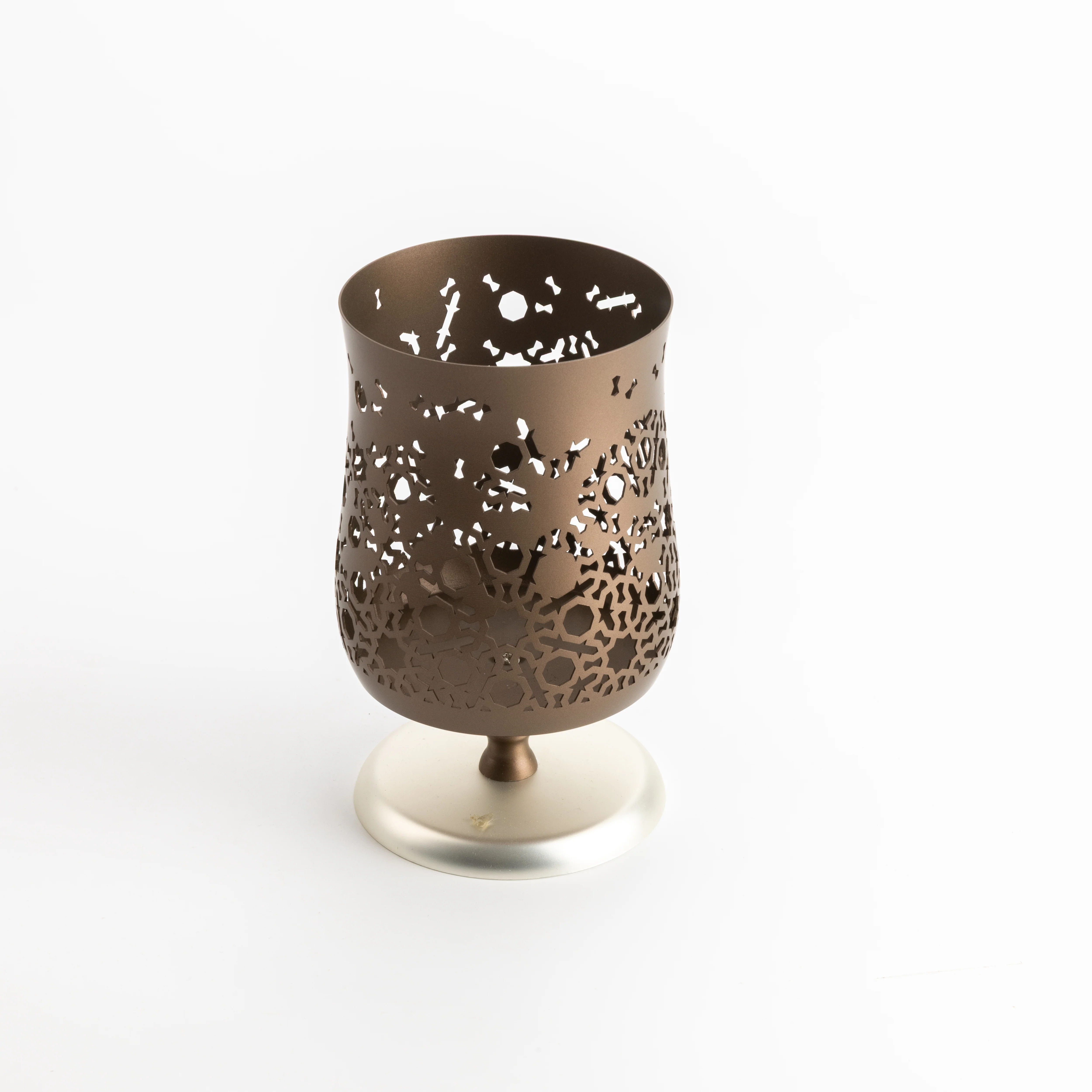 Nourhan - Medium Candle Holder  - Bronze & Silver - Image 6