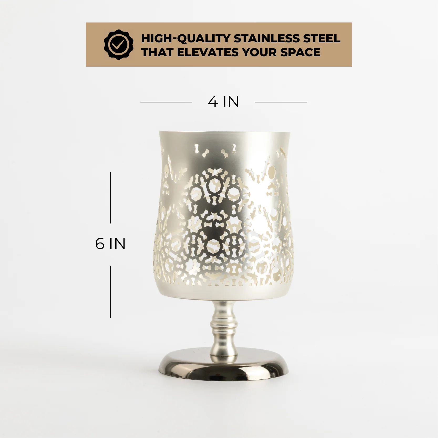 Nourhan - Medium Candle Holder - Silver - Image 5